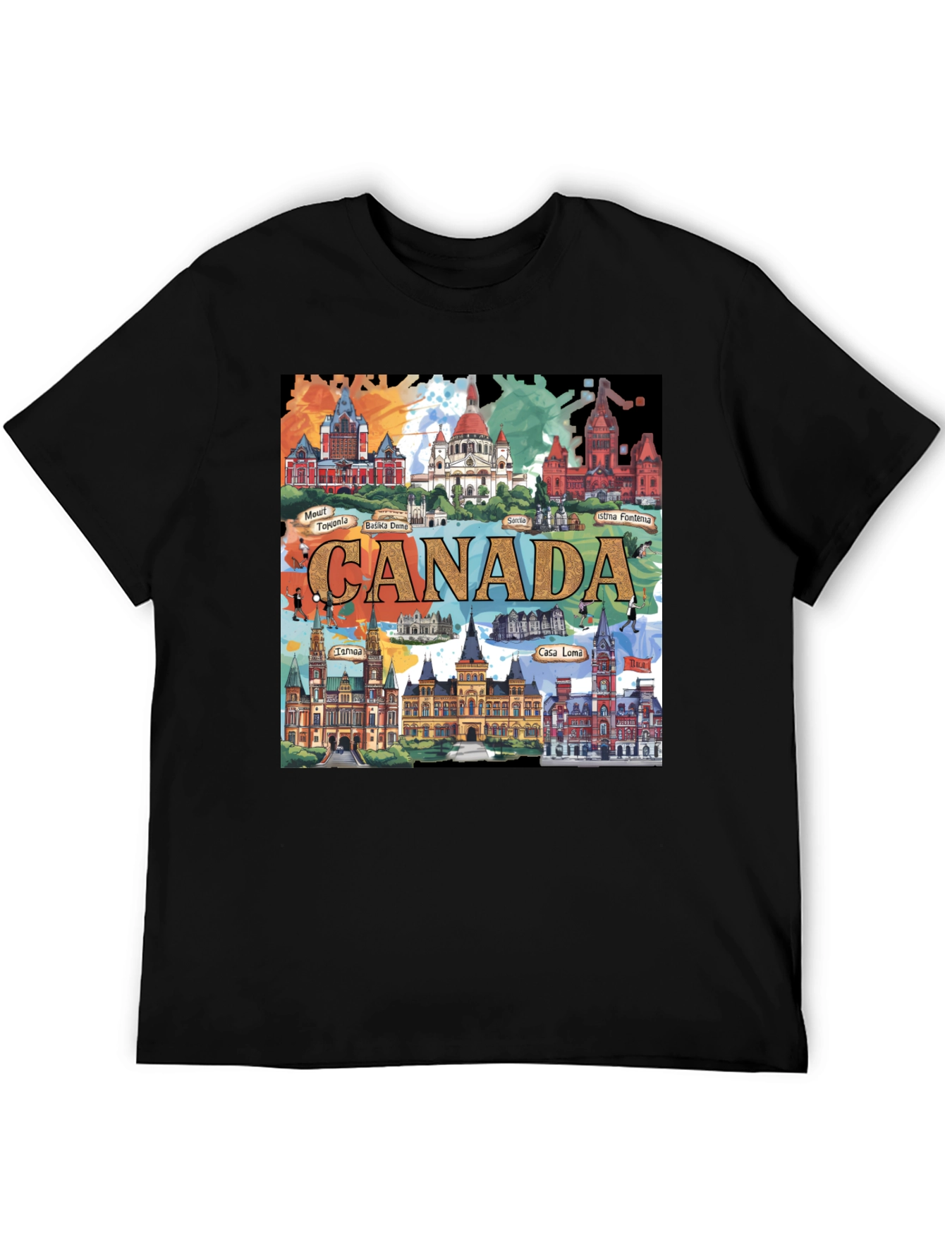 Canada Landmarks T-Shirt Travel Souvenir Tee