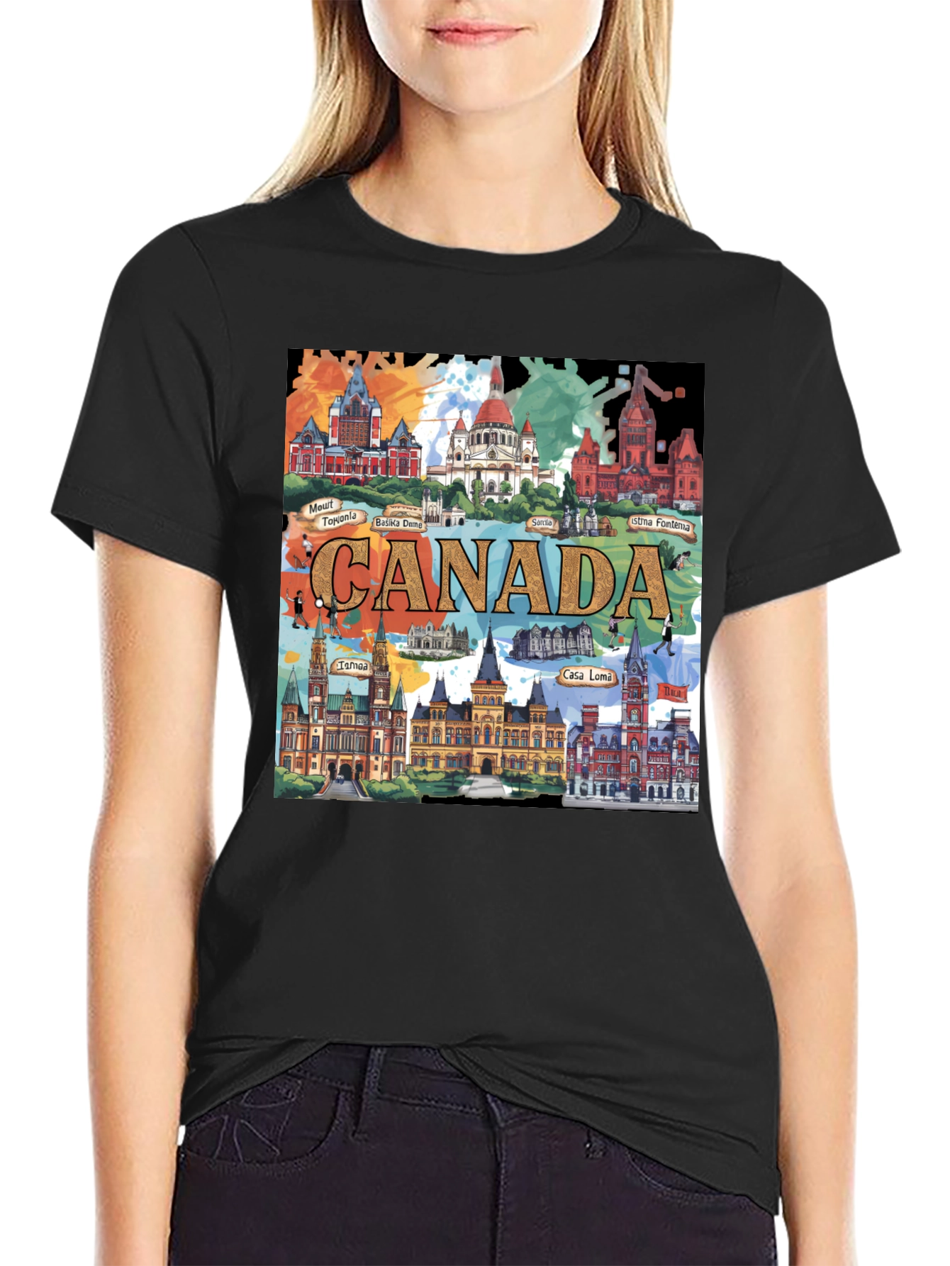 Canada Landmarks T-Shirt Travel Souvenir Tee