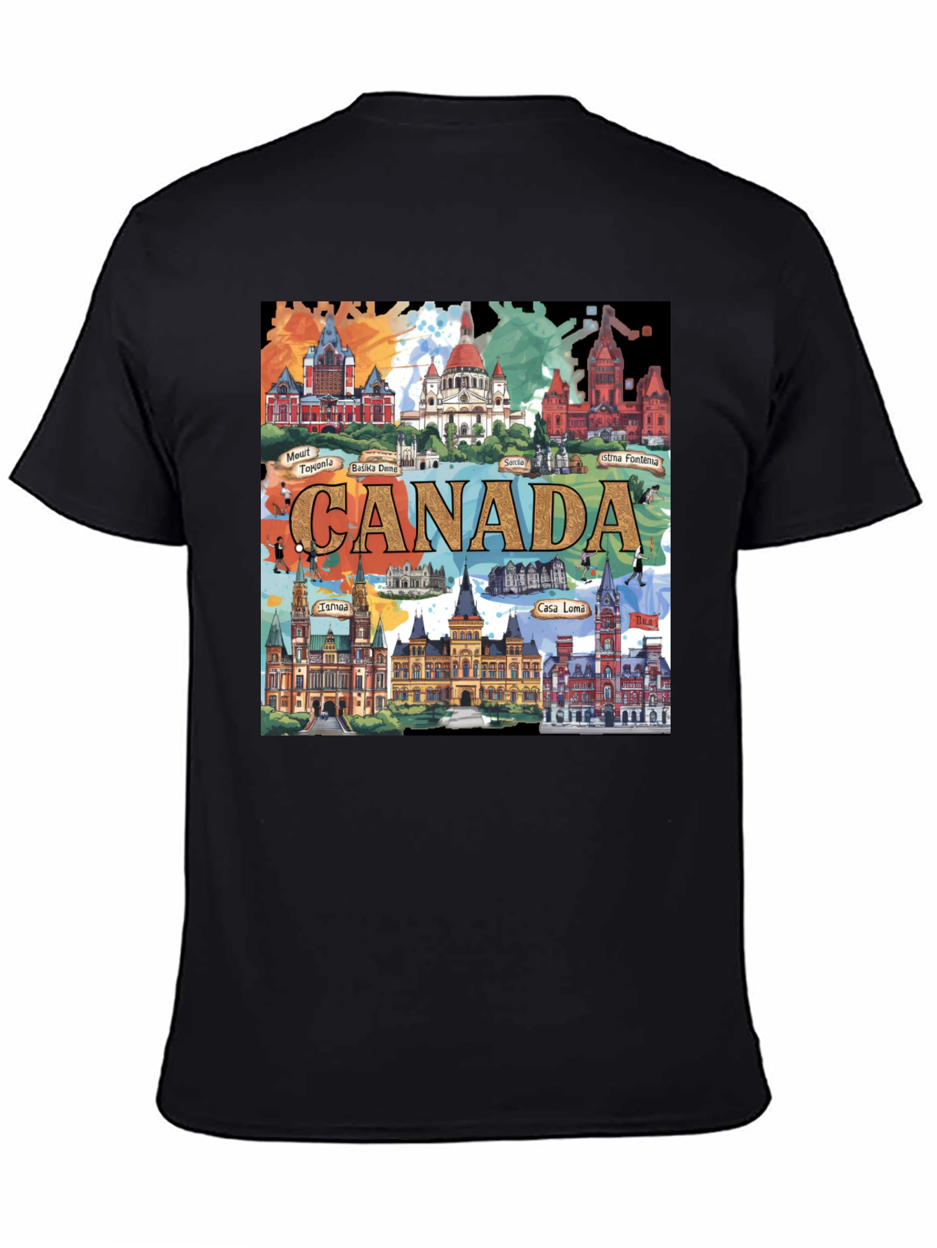 Canada Landmarks T-Shirt Travel Souvenir Tee