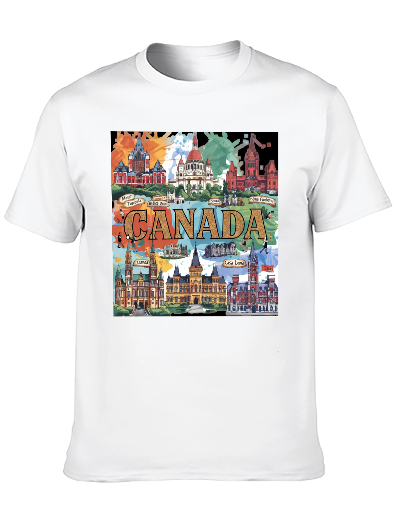 Canada Landmarks T-Shirt Travel Souvenir Tee