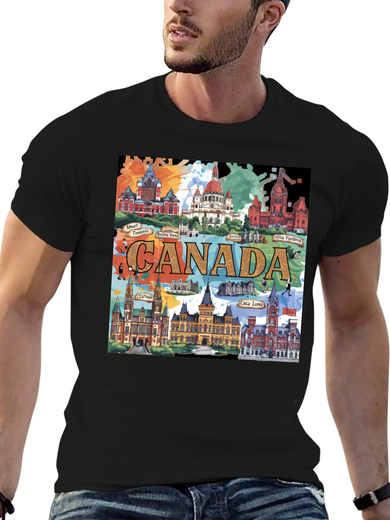Canada Landmarks T-Shirt Travel Souvenir Tee
