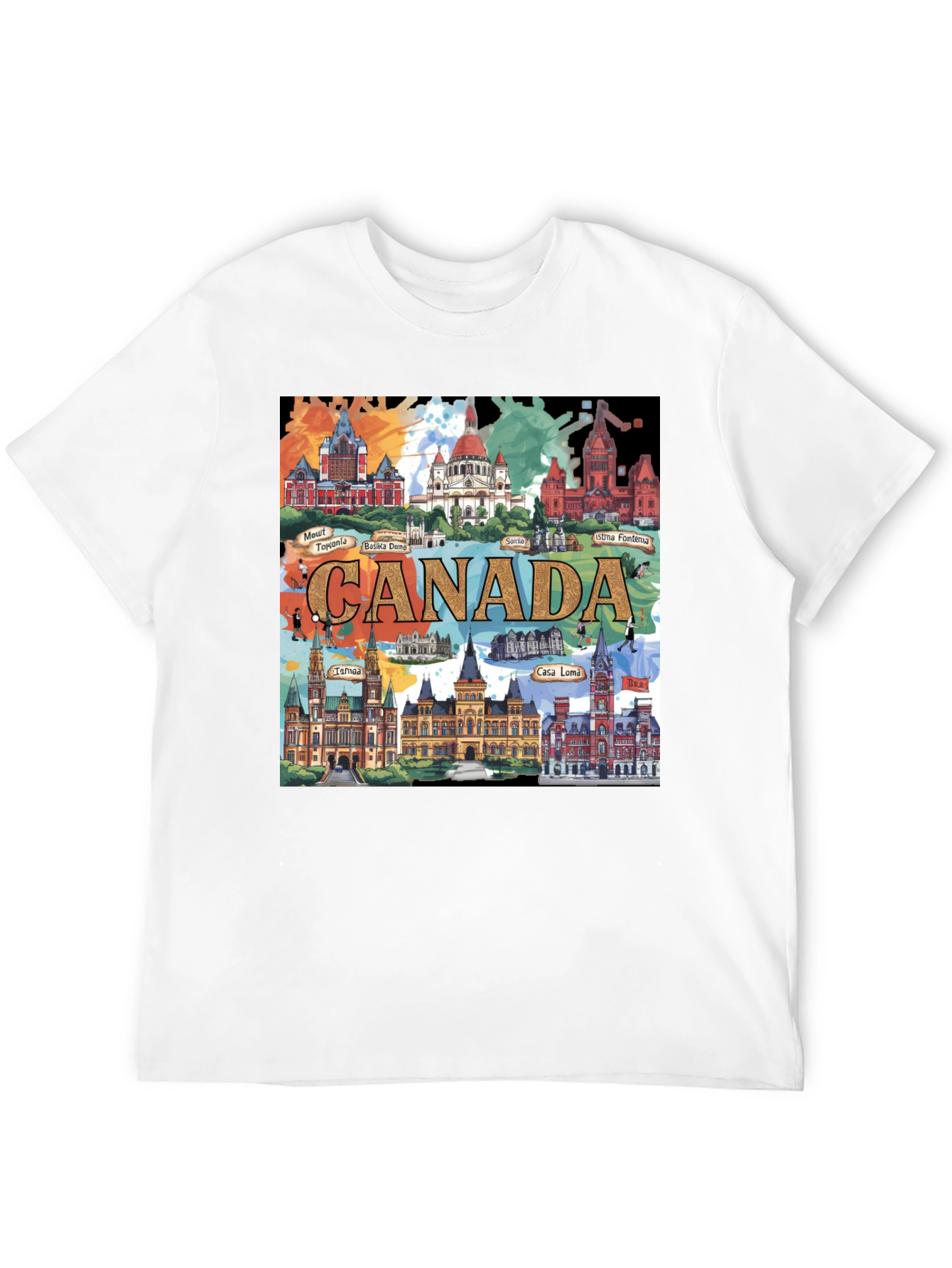 Canada Landmarks T-Shirt Travel Souvenir Tee