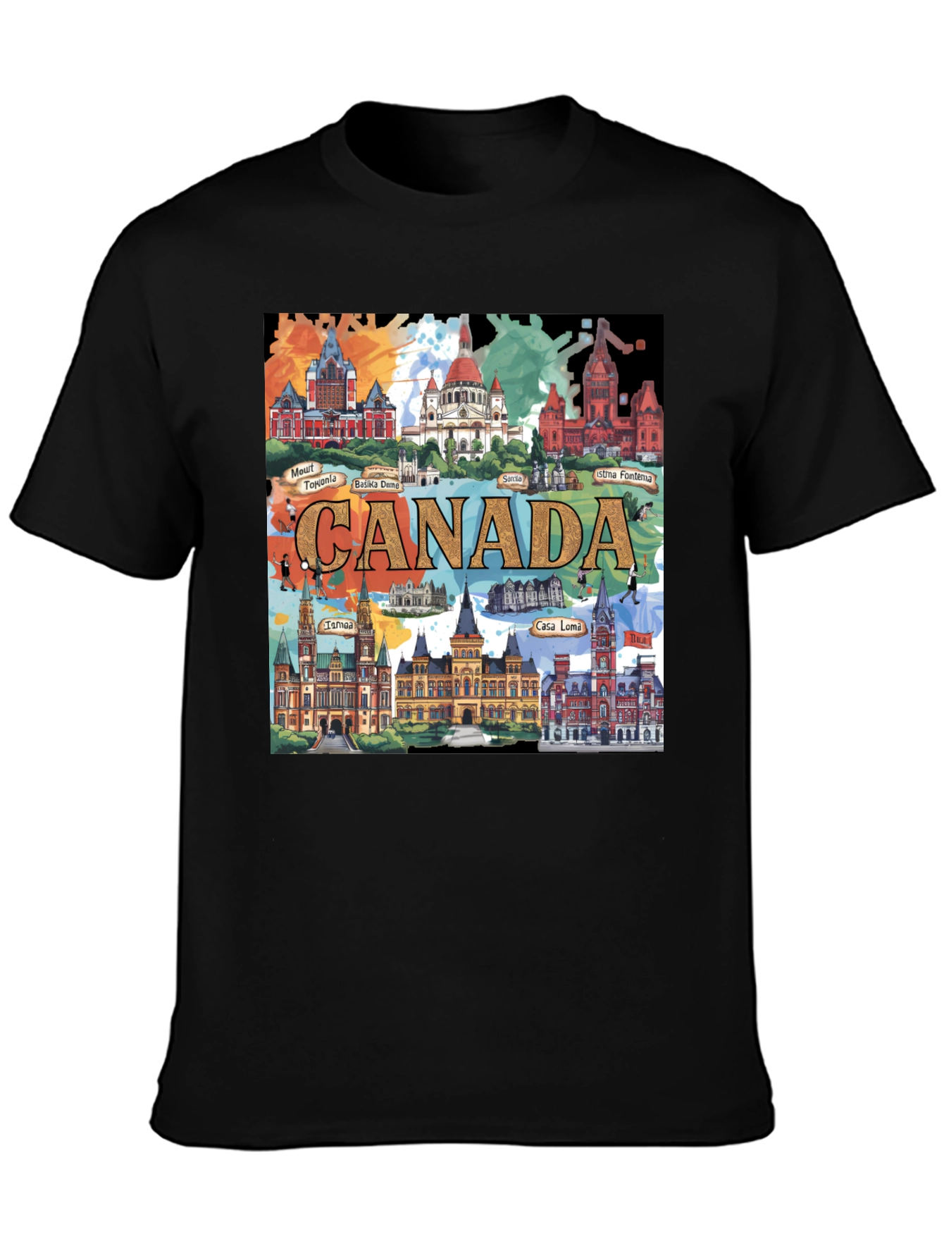 Canada Landmarks T-Shirt Travel Souvenir Tee