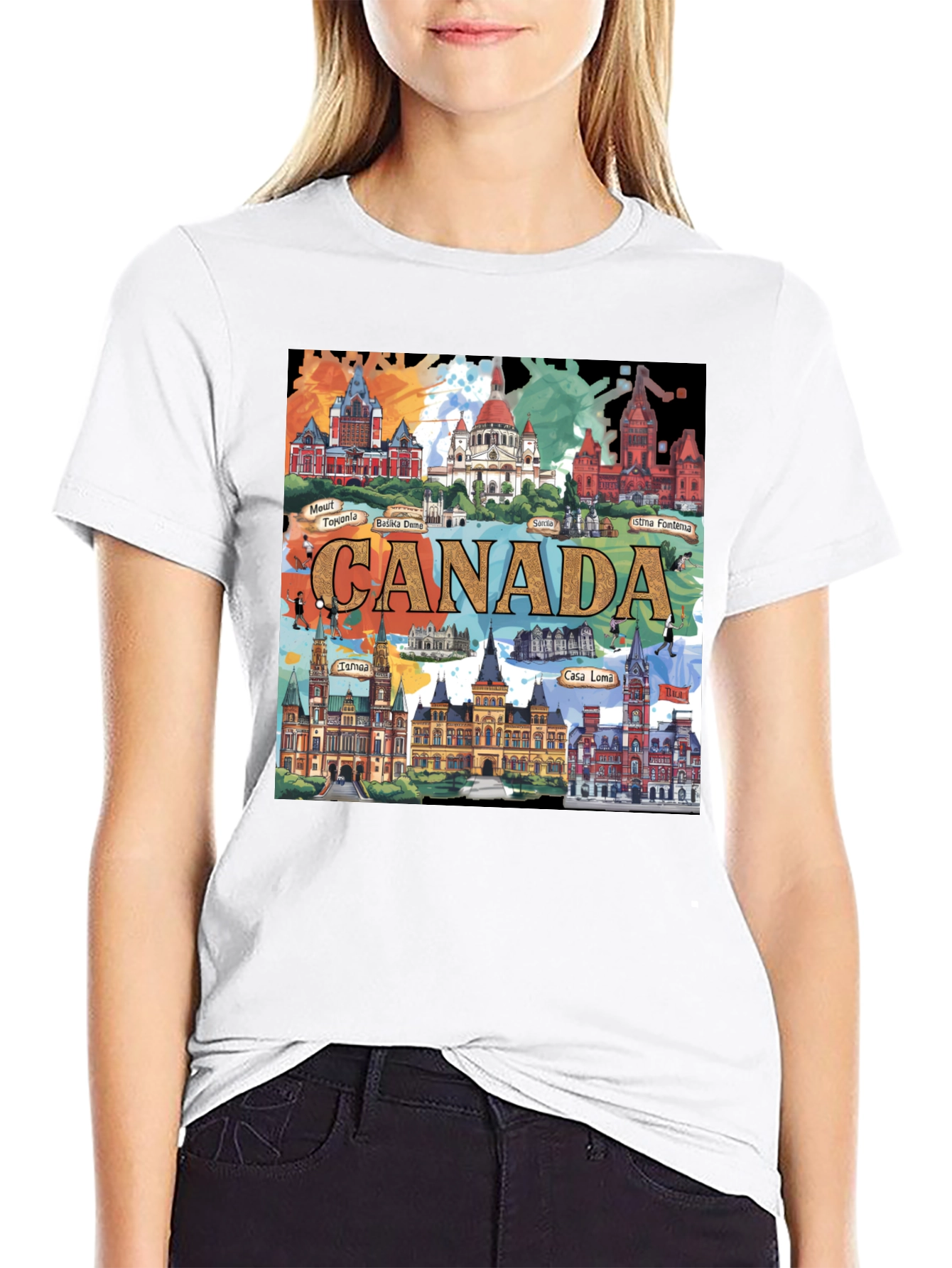 Canada Landmarks T-Shirt Travel Souvenir Tee