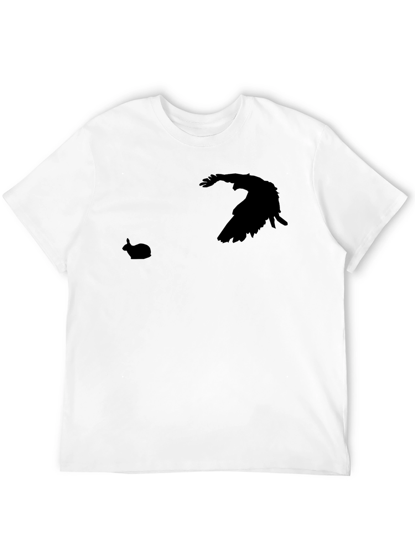 Mens Black Raven & Rabbit Graphic T-Shirt