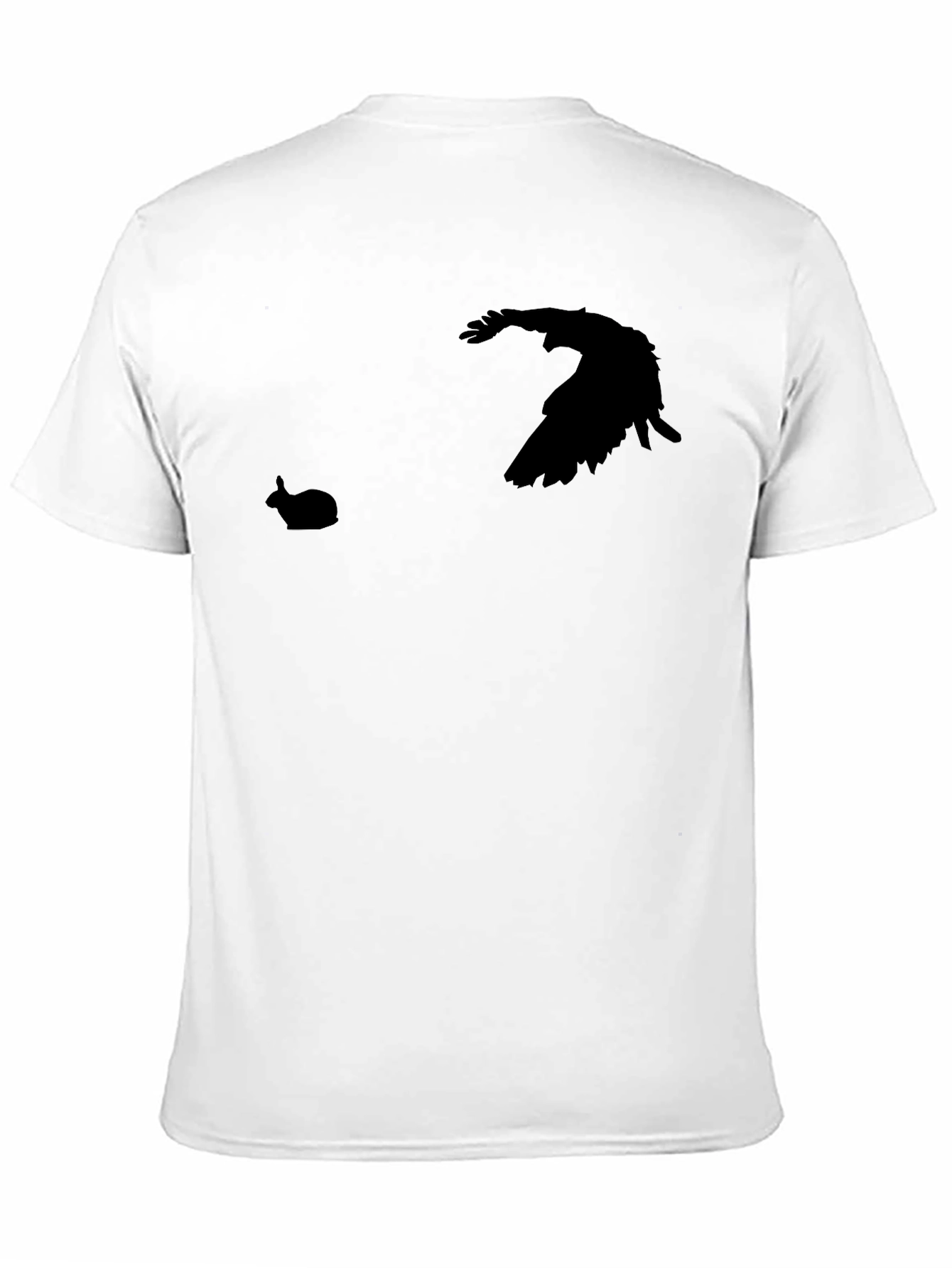 Mens Black Raven & Rabbit Graphic T-Shirt