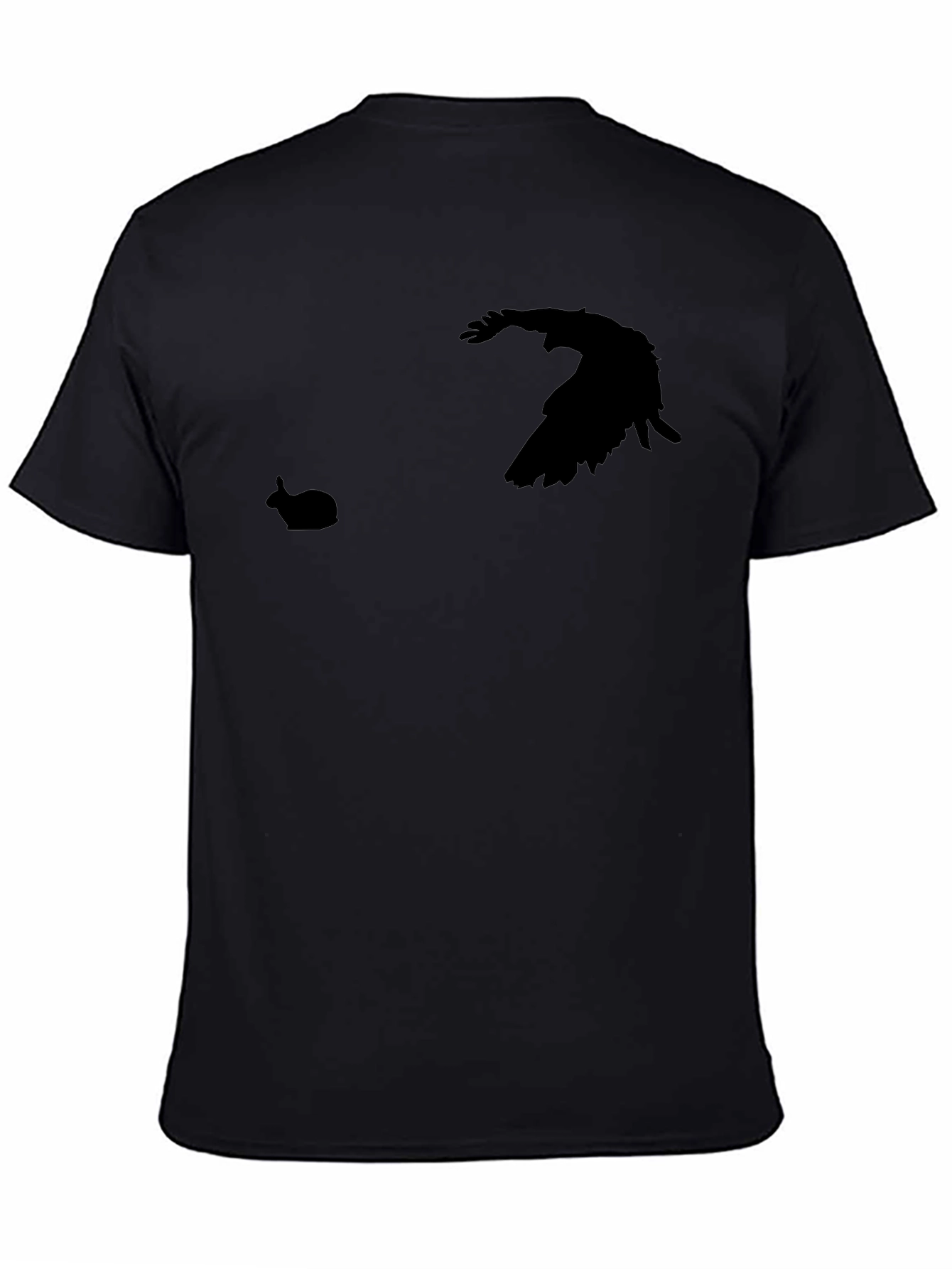 Mens Black Raven & Rabbit Graphic T-Shirt