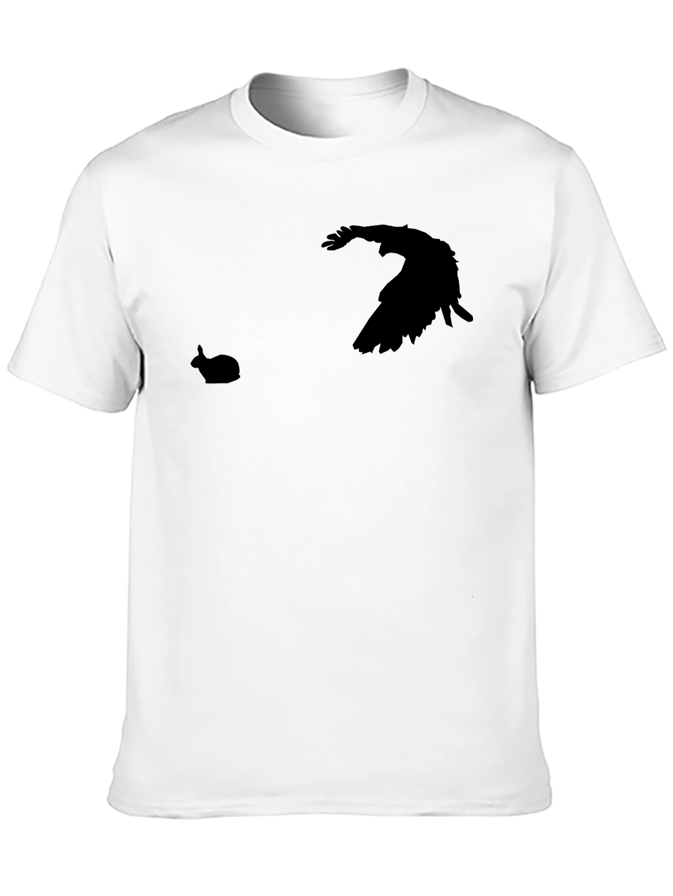 Mens Black Raven & Rabbit Graphic T-Shirt