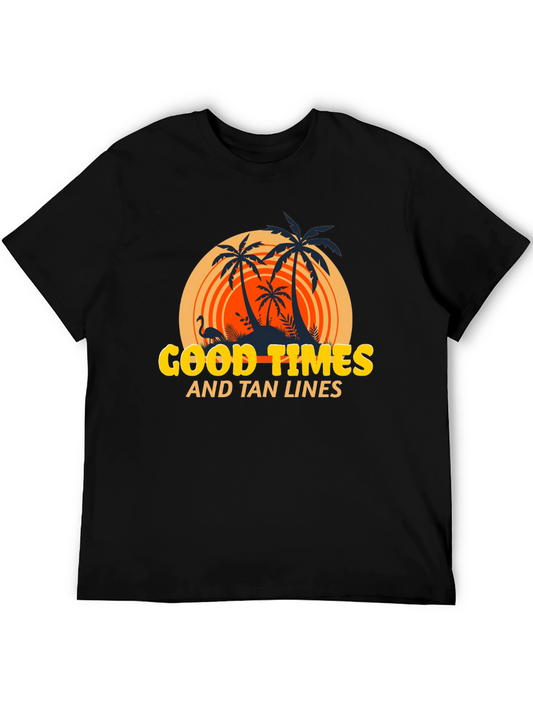 Good Times and Tan Lines Black T-Shirt