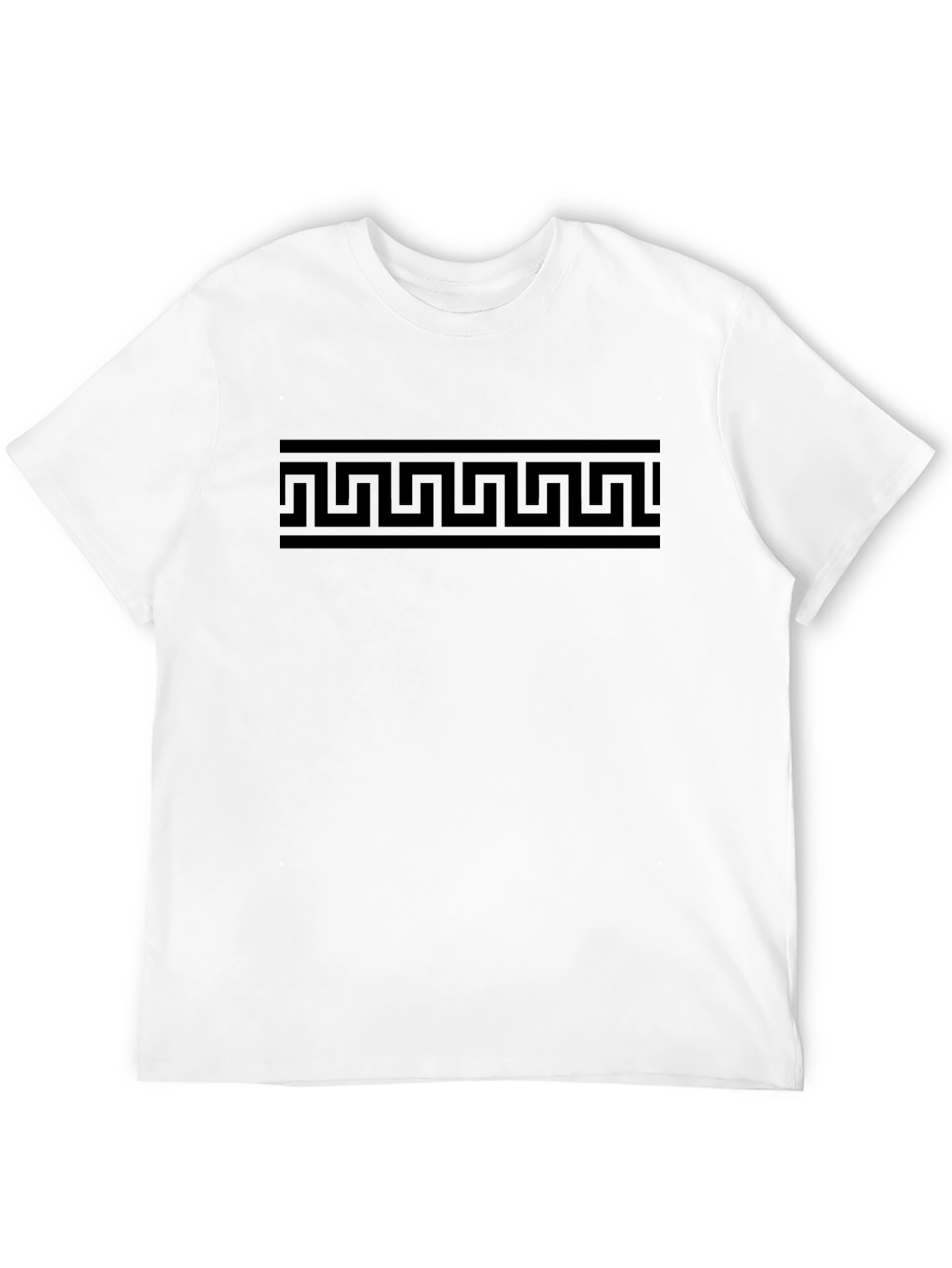 Greek Key Patterned Black T-Shirt