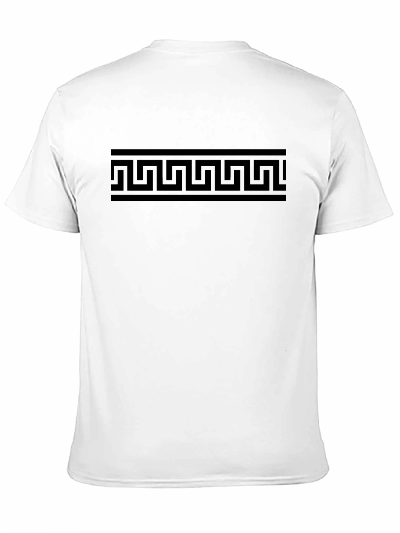Greek Key Patterned Black T-Shirt