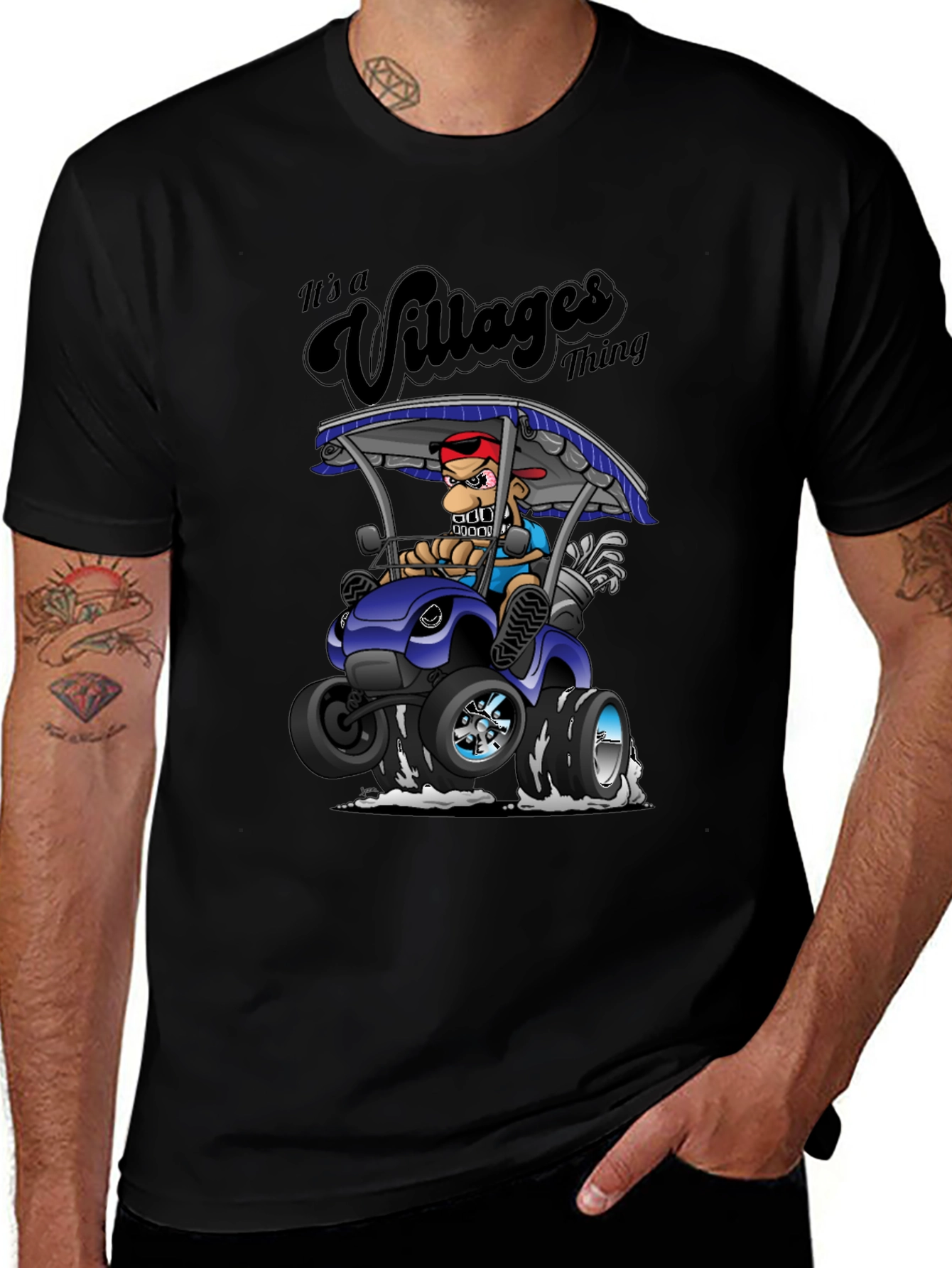 Villages Thing Cartoon Golf Cart T-Shirt