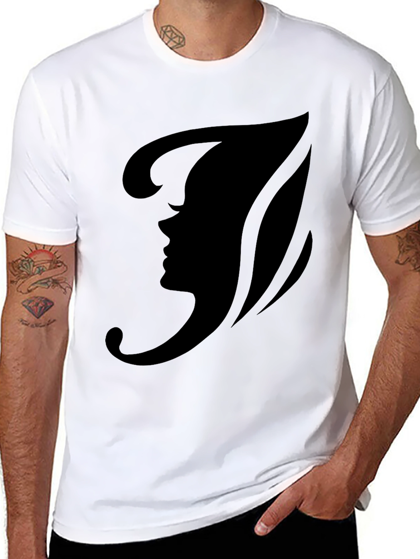 Stylish Black Fairy Silhouette Graphic Tee