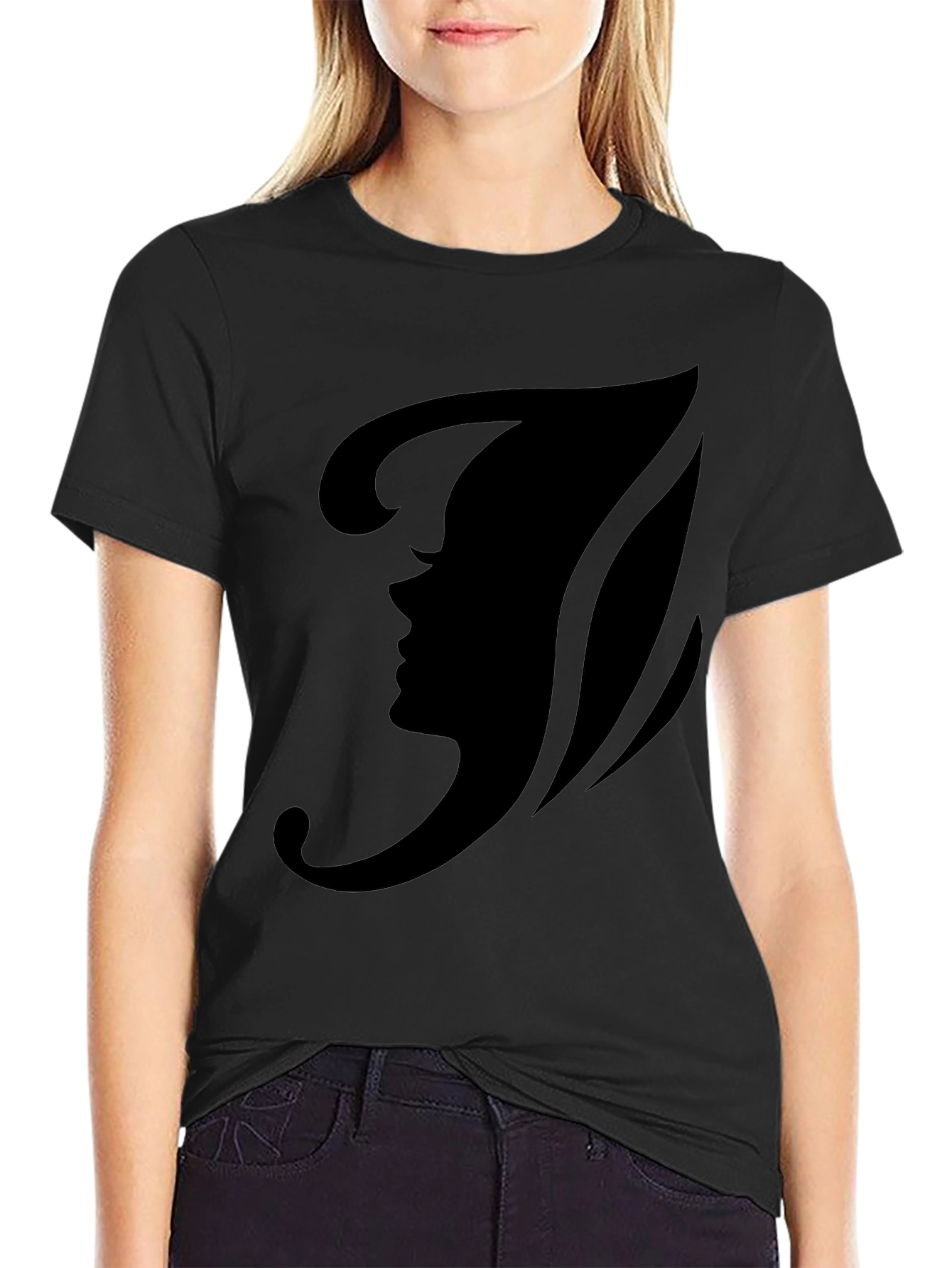 Stylish Black Fairy Silhouette Graphic Tee