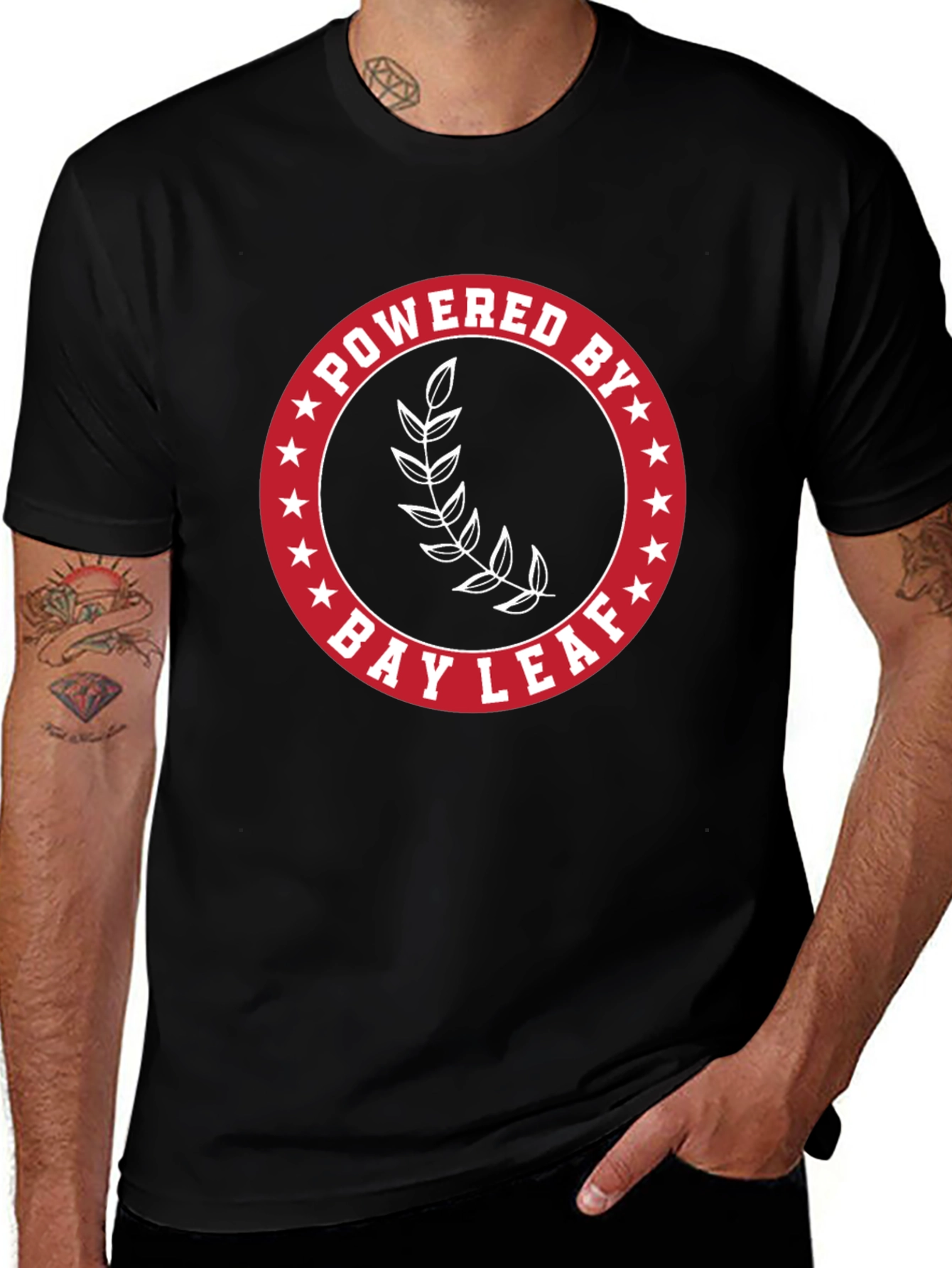 Powered By Bay Leaf T-Shirt - Black