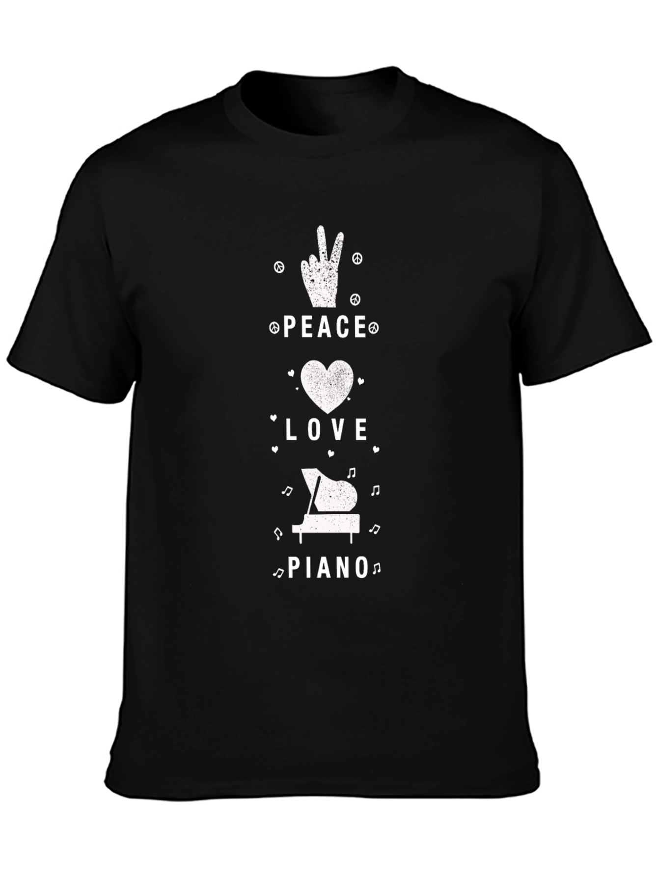 Peace Love Piano T-Shirt - Musical Harmony Tee