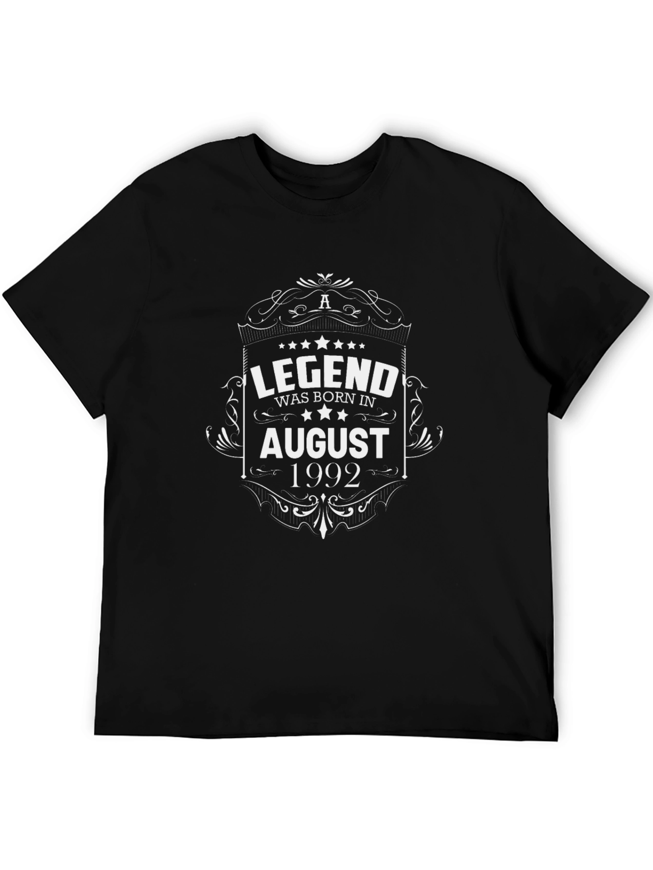 Legend Born in August 1992 Black T-Shirt
