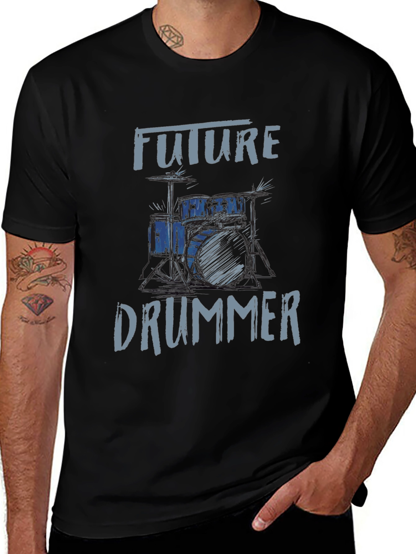 Future Drummer Graphic Tee - Music Lovers T-Shirt