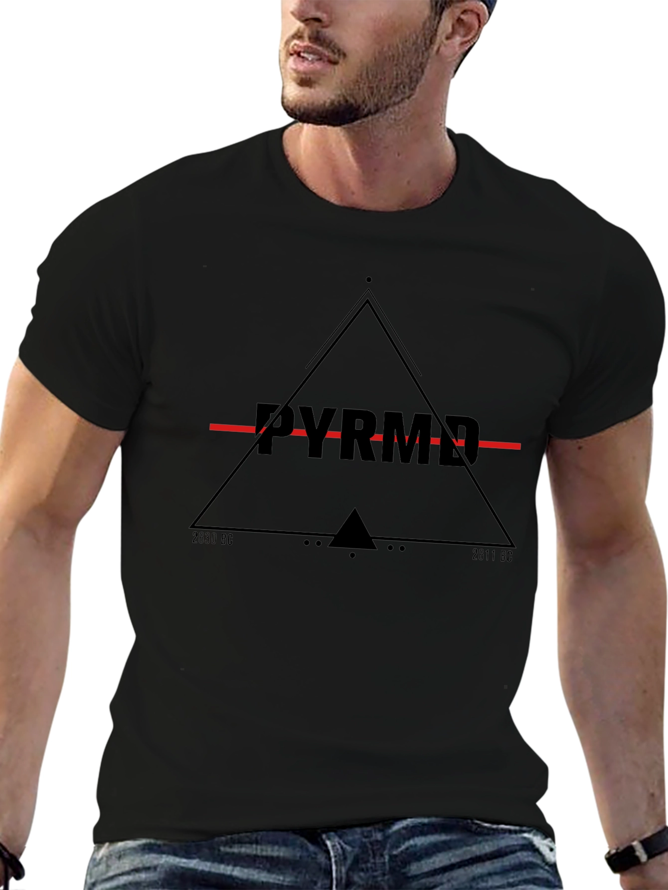 Mens Black Pyramid Graphic Tee
