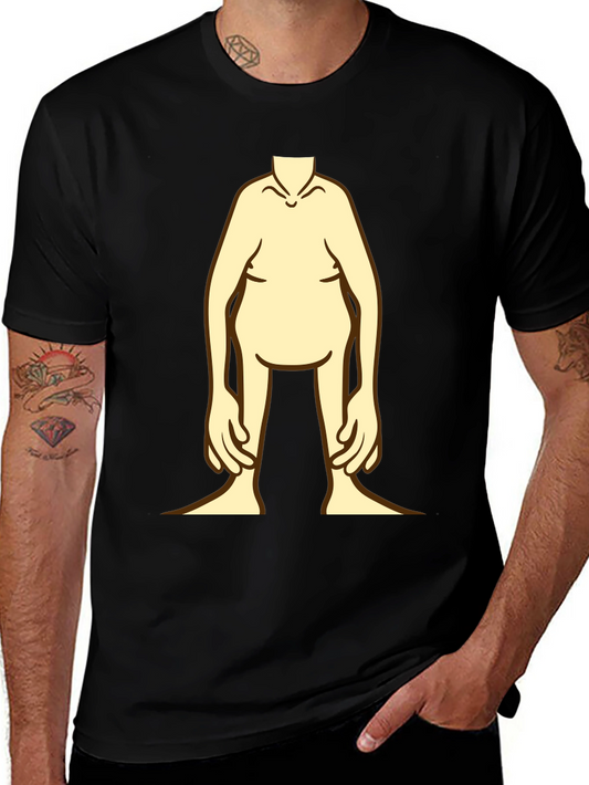 Funny Cartoon Body Black T-Shirt