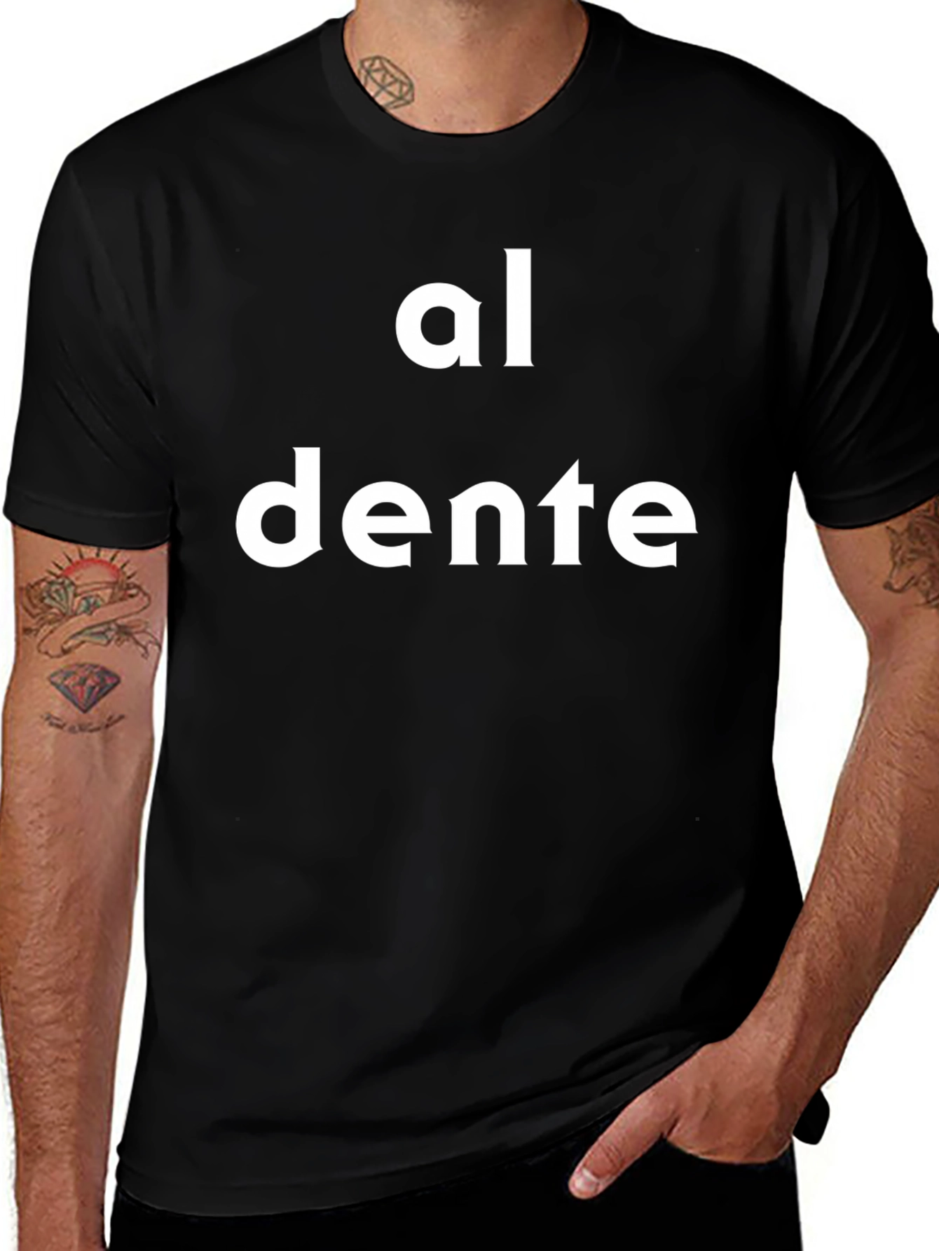 Al Dente Black T-Shirt - Foodie Apparel