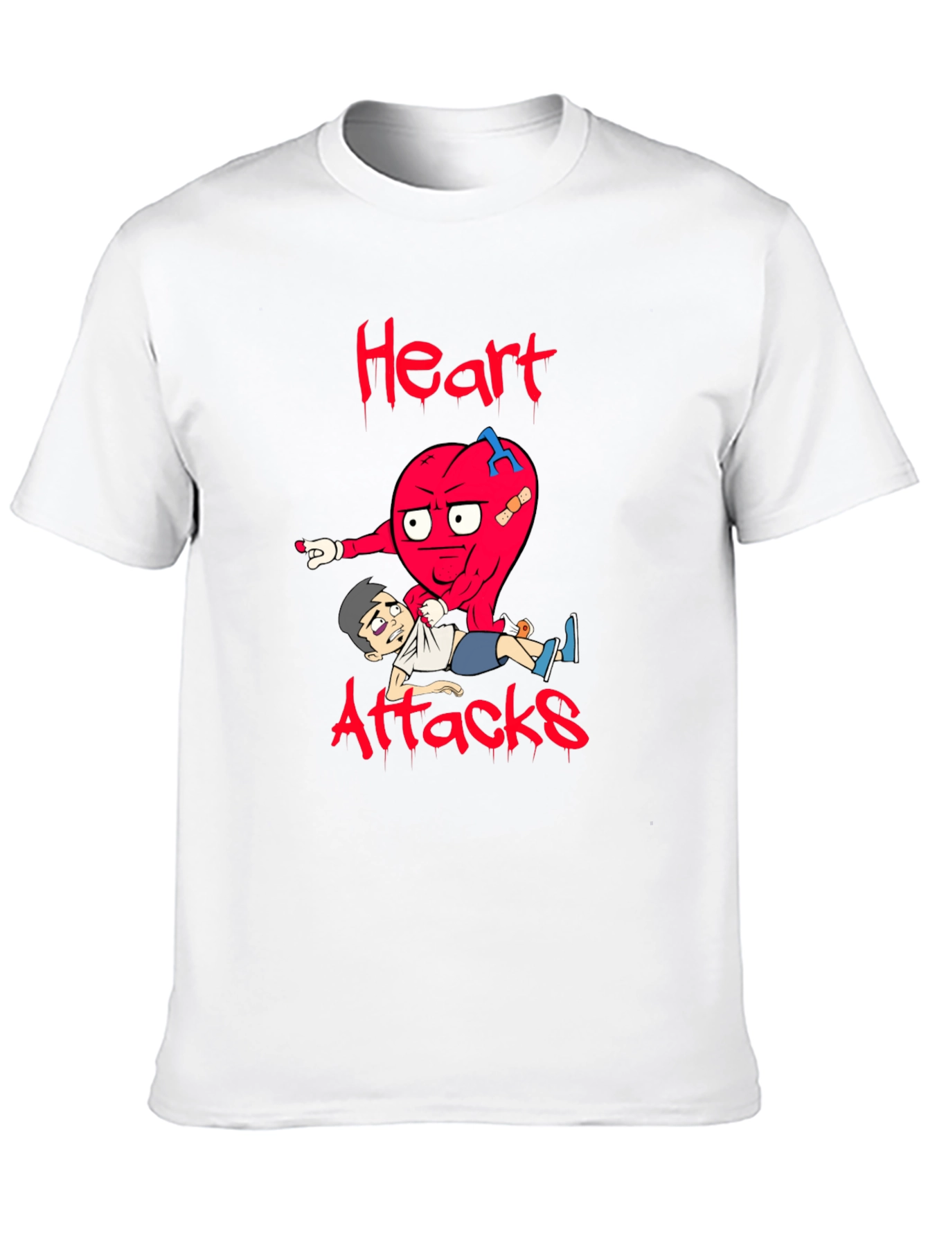 Heart Attacks Graphic Tee Funny Cartoon