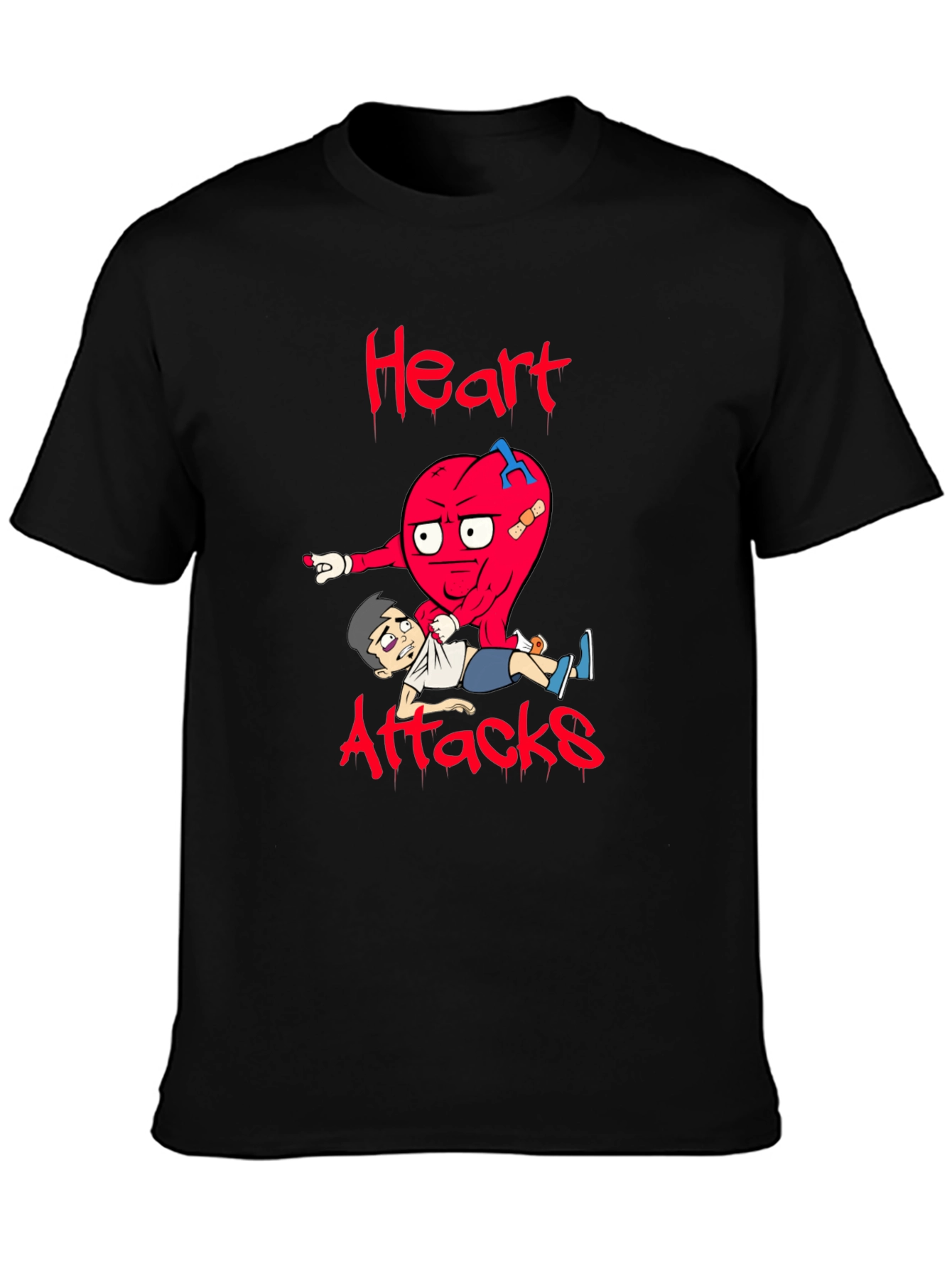 Heart Attacks Graphic Tee Funny Cartoon