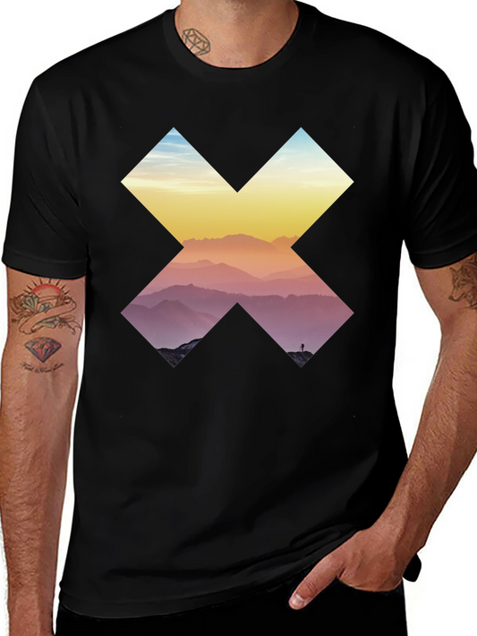 Mountains in Cross Graphic Tee - Black