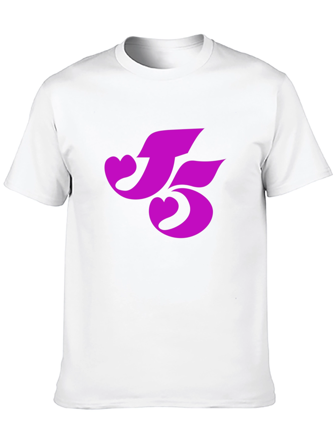 Black T-Shirt with Pink Heart-Shaped Number 5