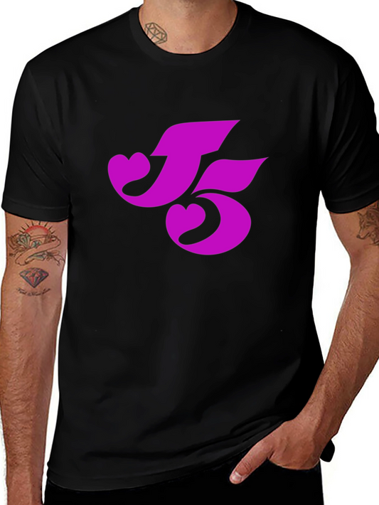Black T-Shirt with Pink Heart-Shaped Number 5