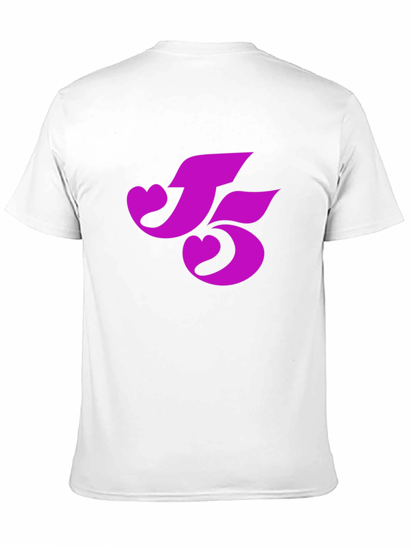 Black T-Shirt with Pink Heart-Shaped Number 5