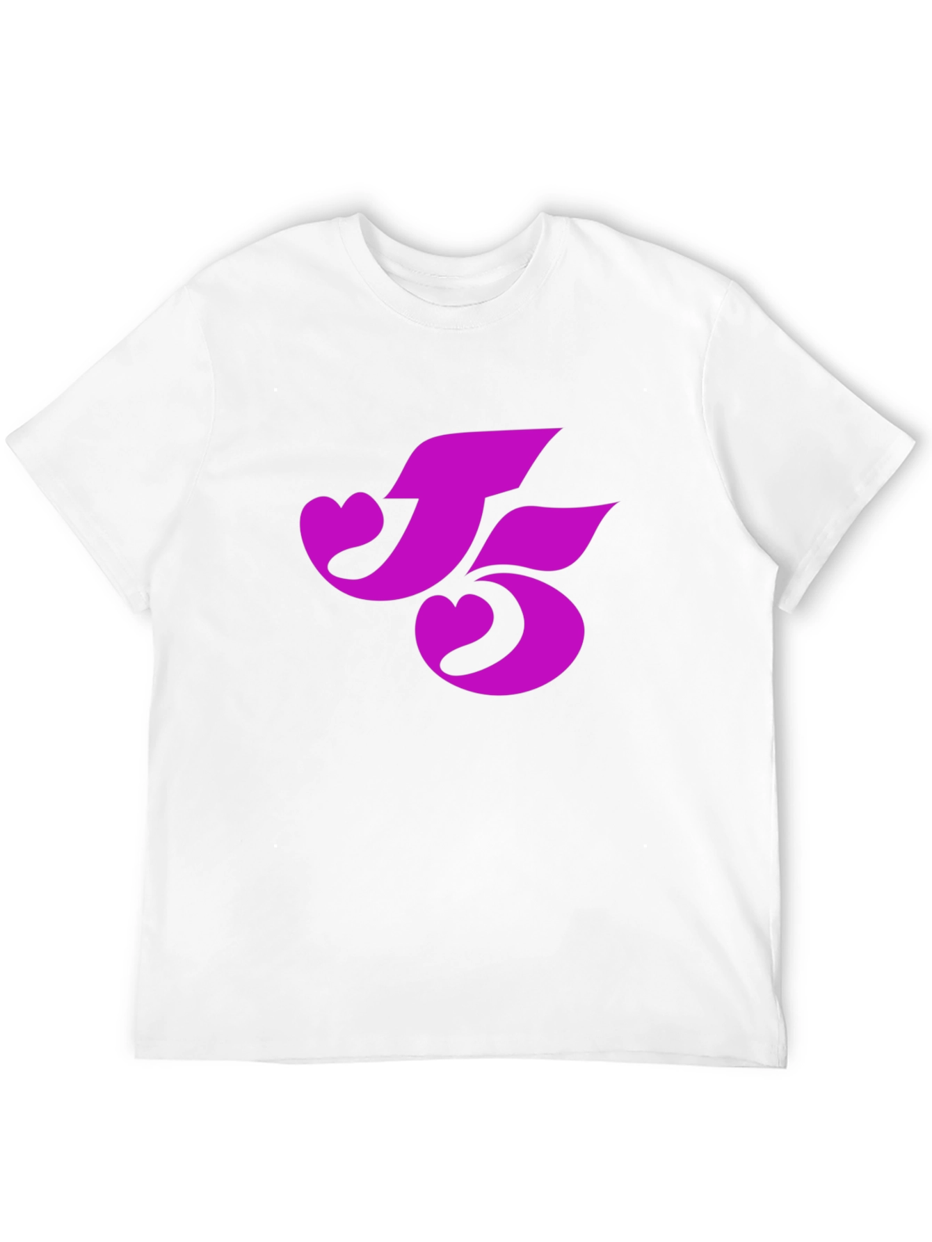 Black T-Shirt with Pink Heart-Shaped Number 5