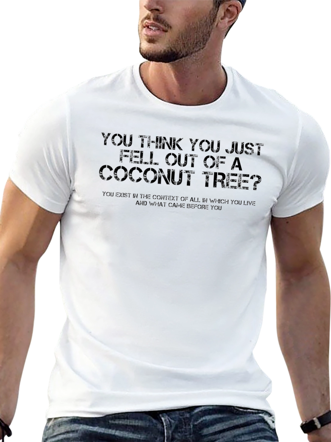 Coconut Tree Graphic T-Shirt - Black