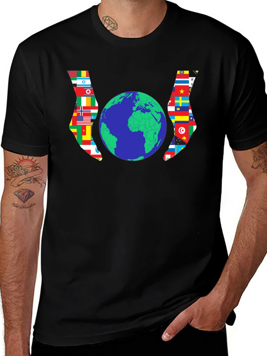 Global Unity T-Shirt - Flags Around the World