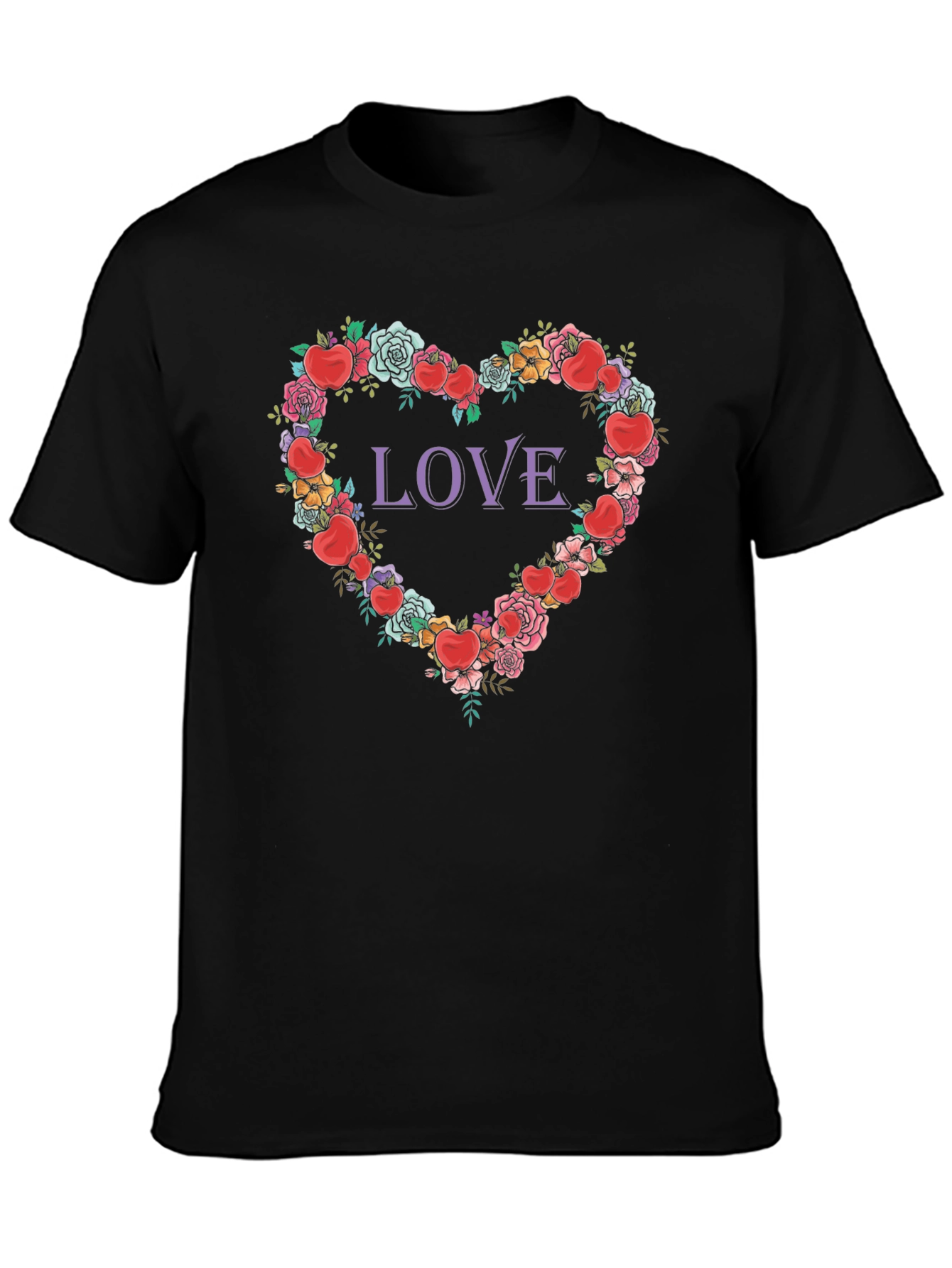 Love Heart Floral Graphic T-Shirt