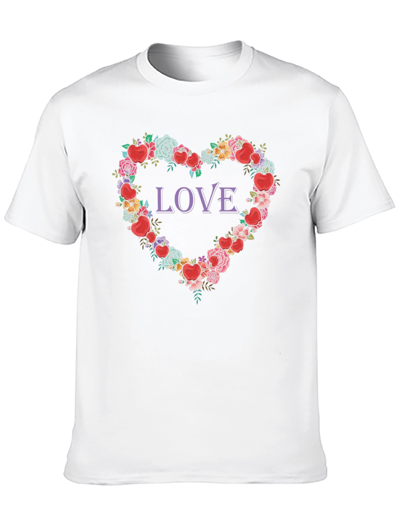 Love Heart Floral Graphic T-Shirt