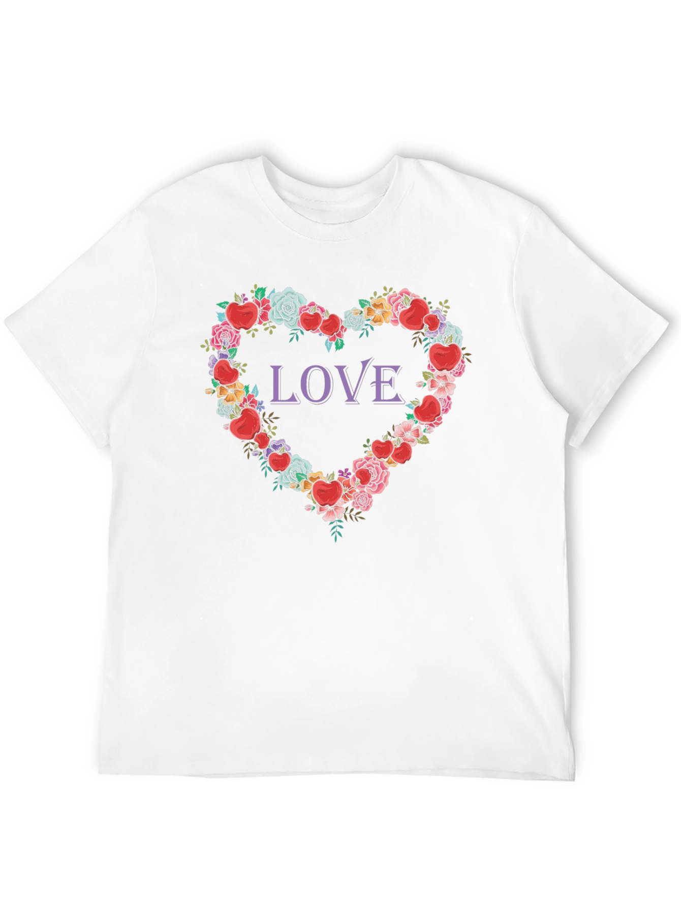 Love Heart Floral Graphic T-Shirt