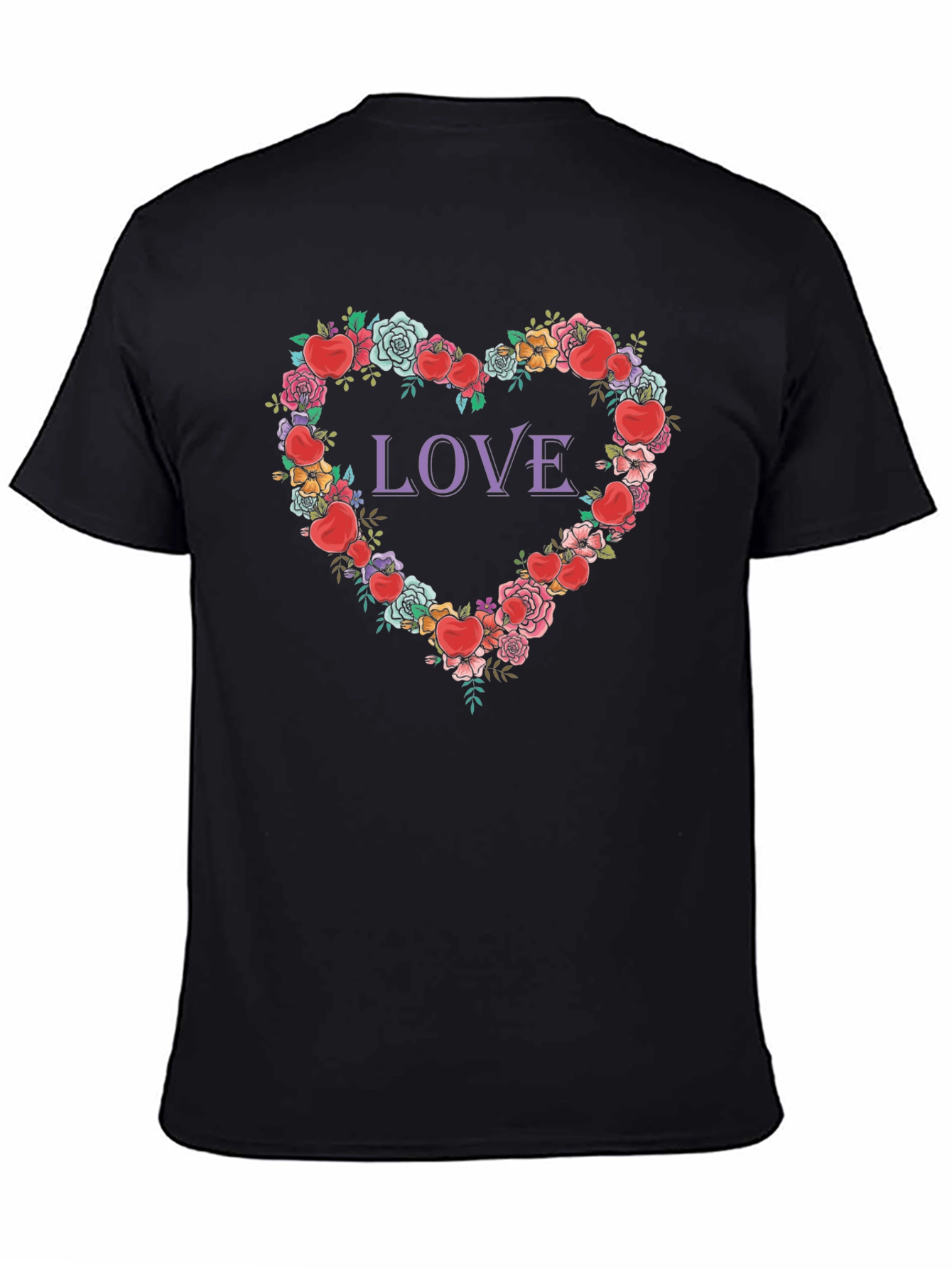 Love Heart Floral Graphic T-Shirt