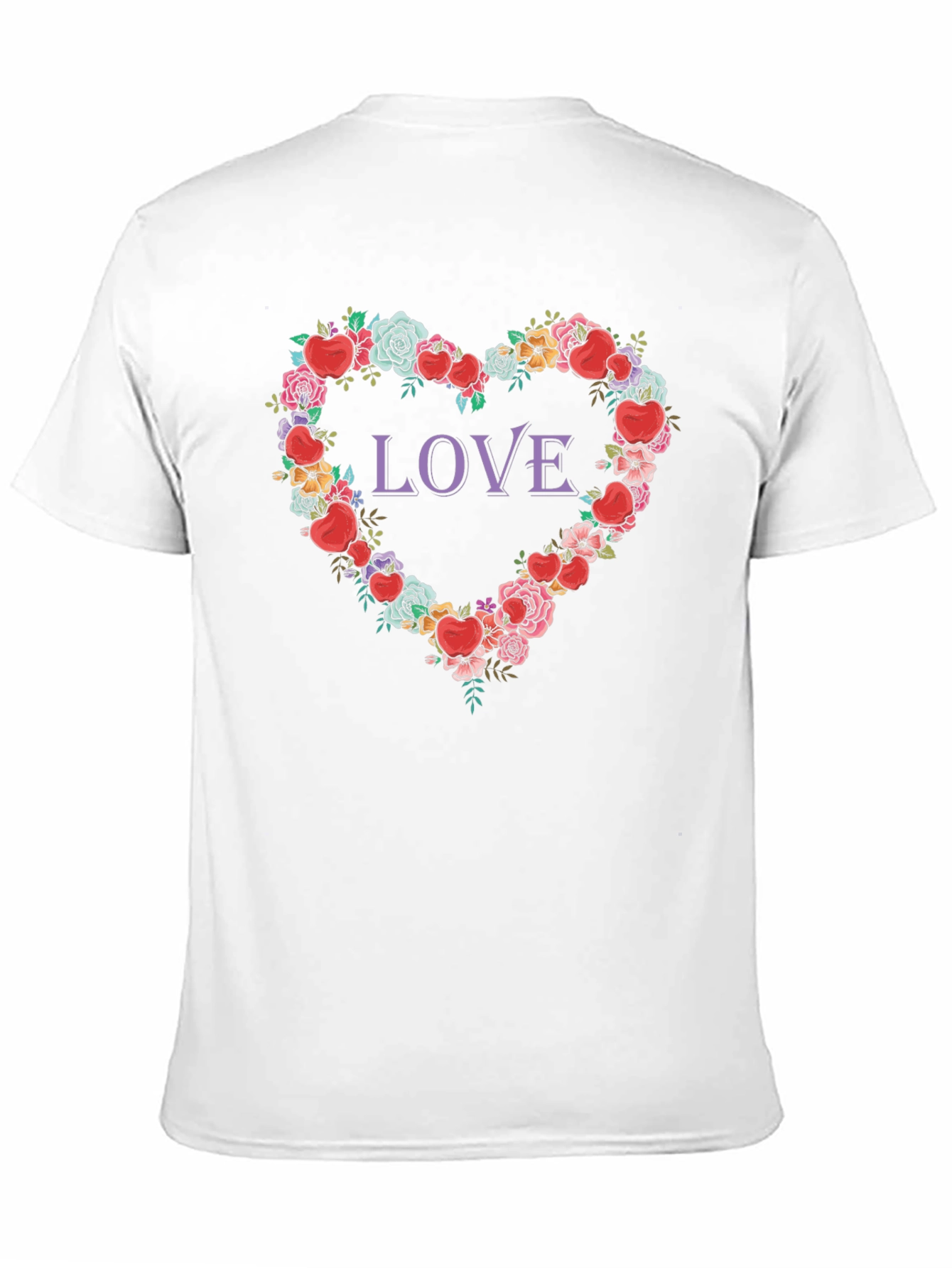 Love Heart Floral Graphic T-Shirt