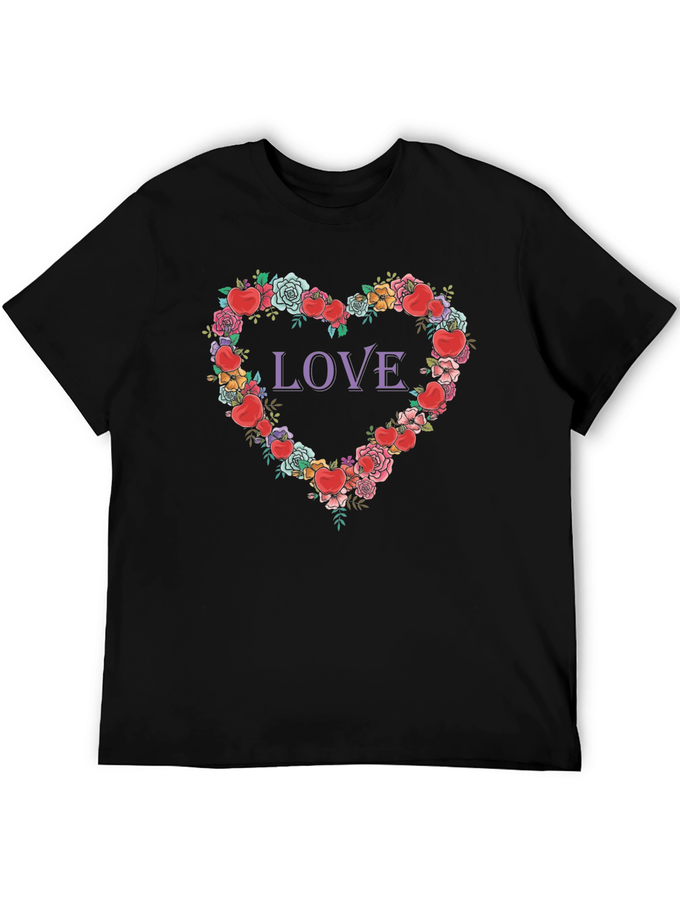 Love Heart Floral Graphic T-Shirt