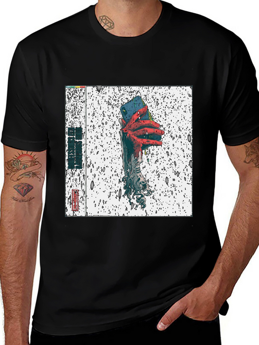Black T-Shirt with Unique Graphic Print