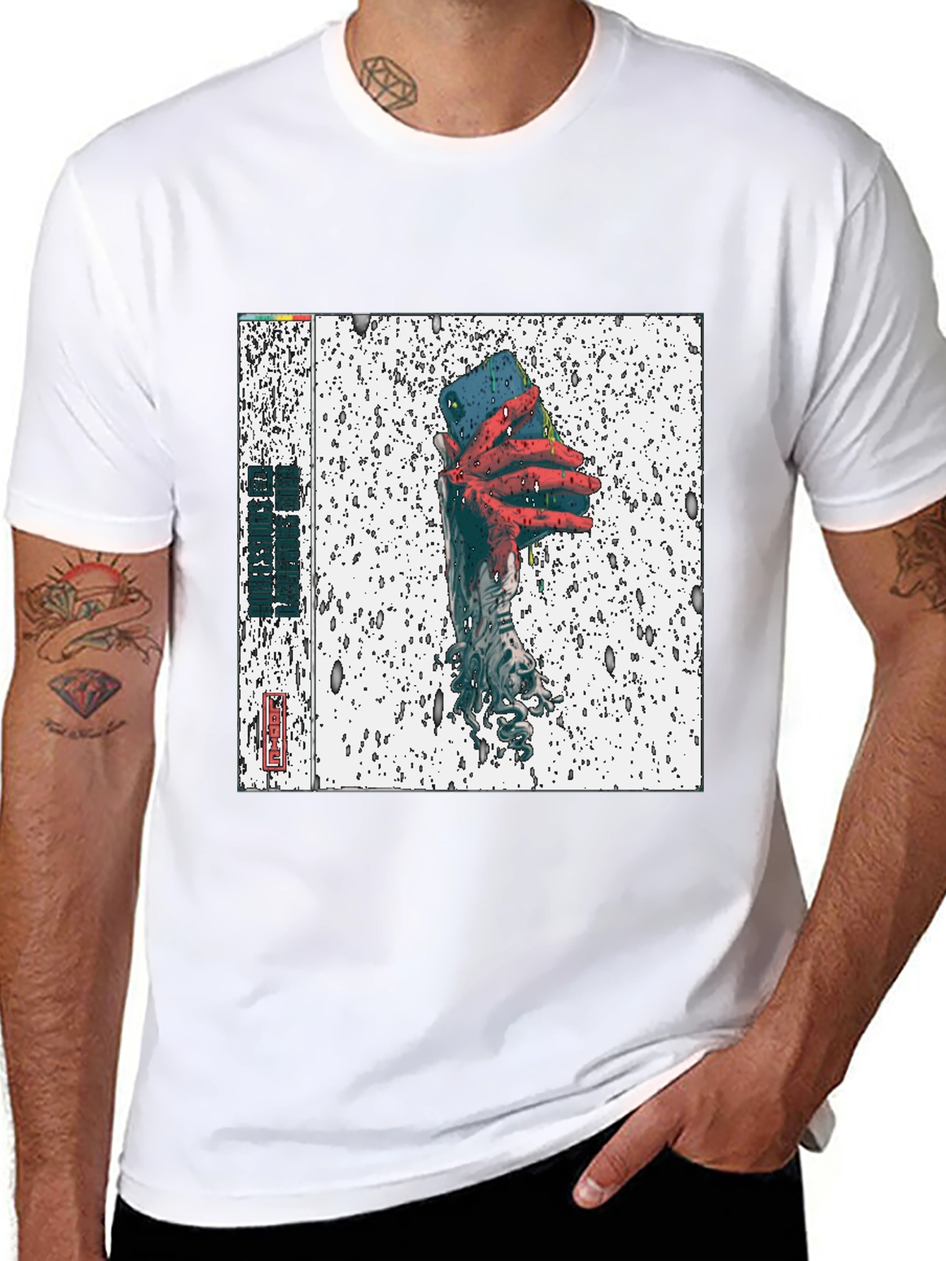 Black T-Shirt with Unique Graphic Print