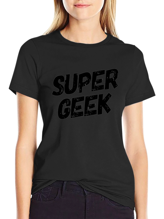 Super Geek Black T-Shirt Casual Wear