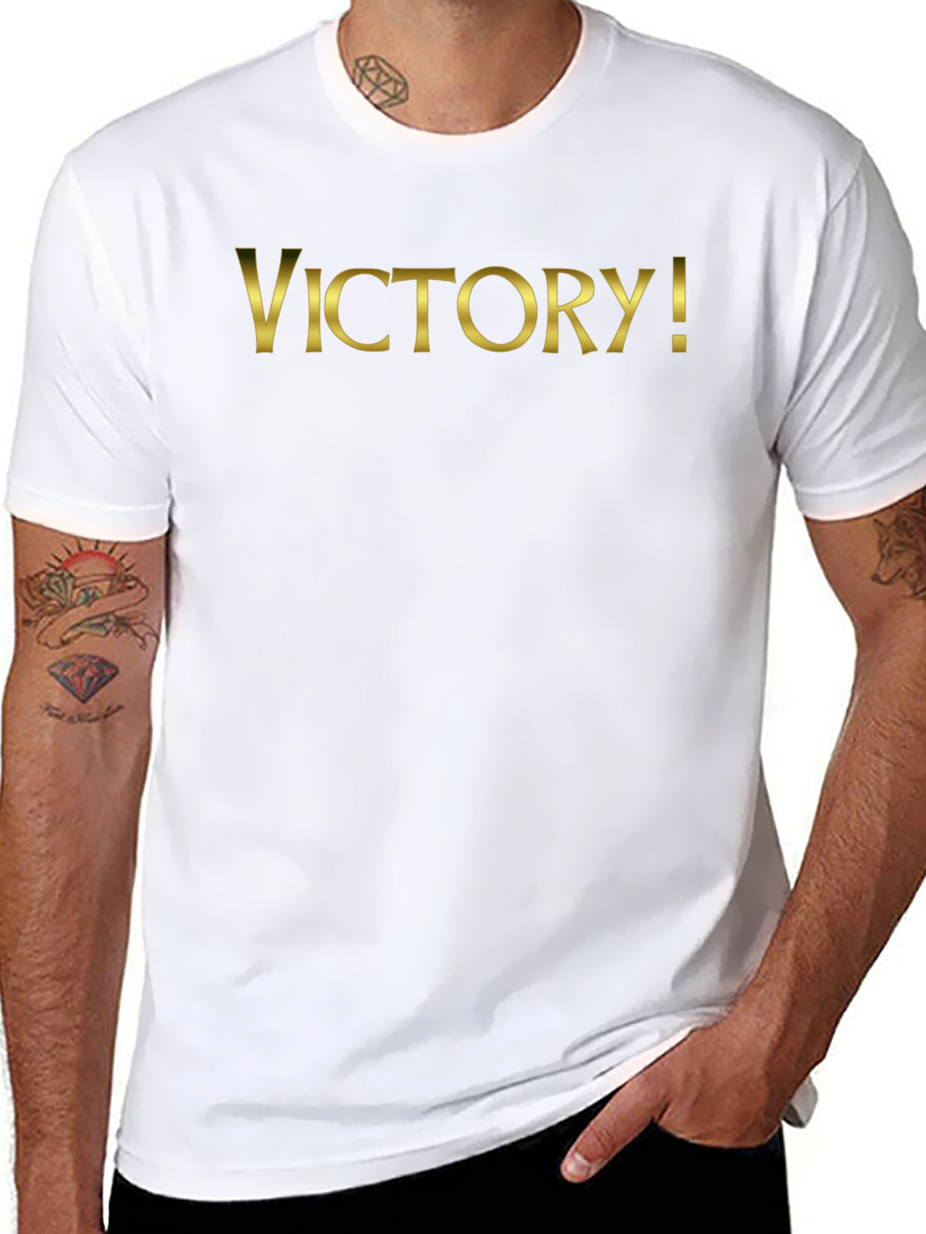 Victory! T-Shirt - Gold Lettering on Black