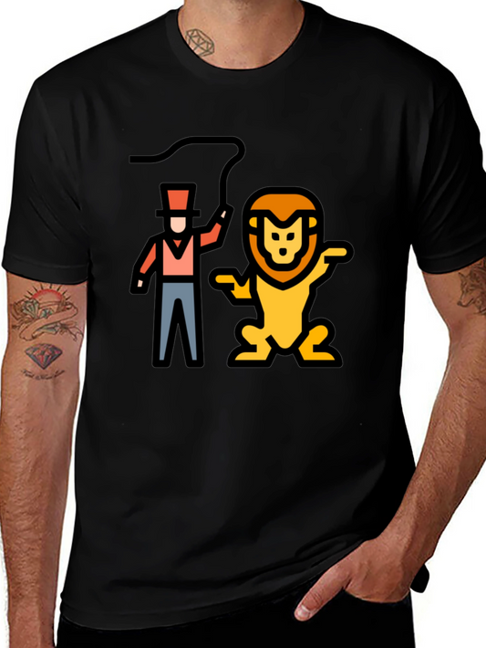 Lion Tamer Graphic Black T-Shirt