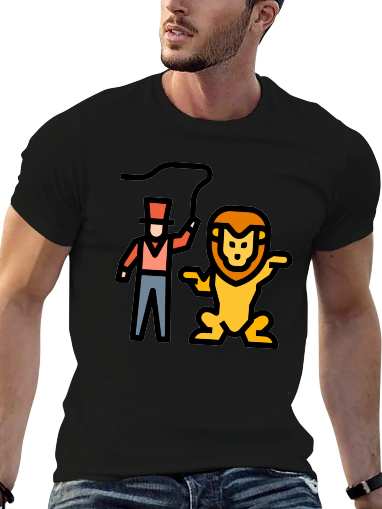Lion Tamer Graphic Black T-Shirt