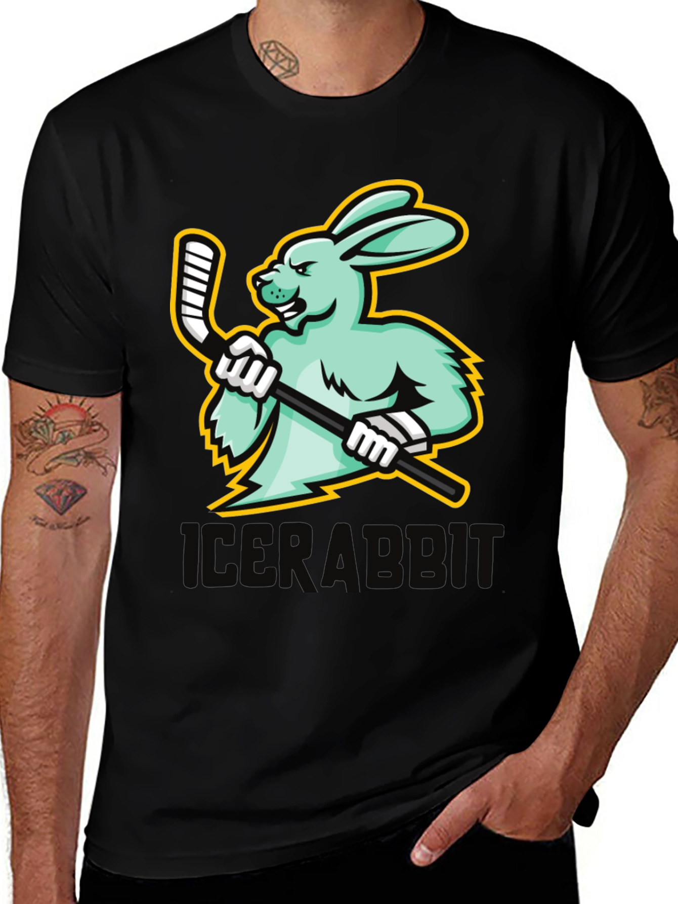 IceRabbit Hockey Graphic Tee