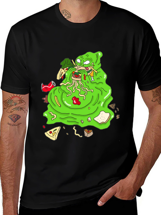 Green Blob Monster Eating Graphic T-Shirt