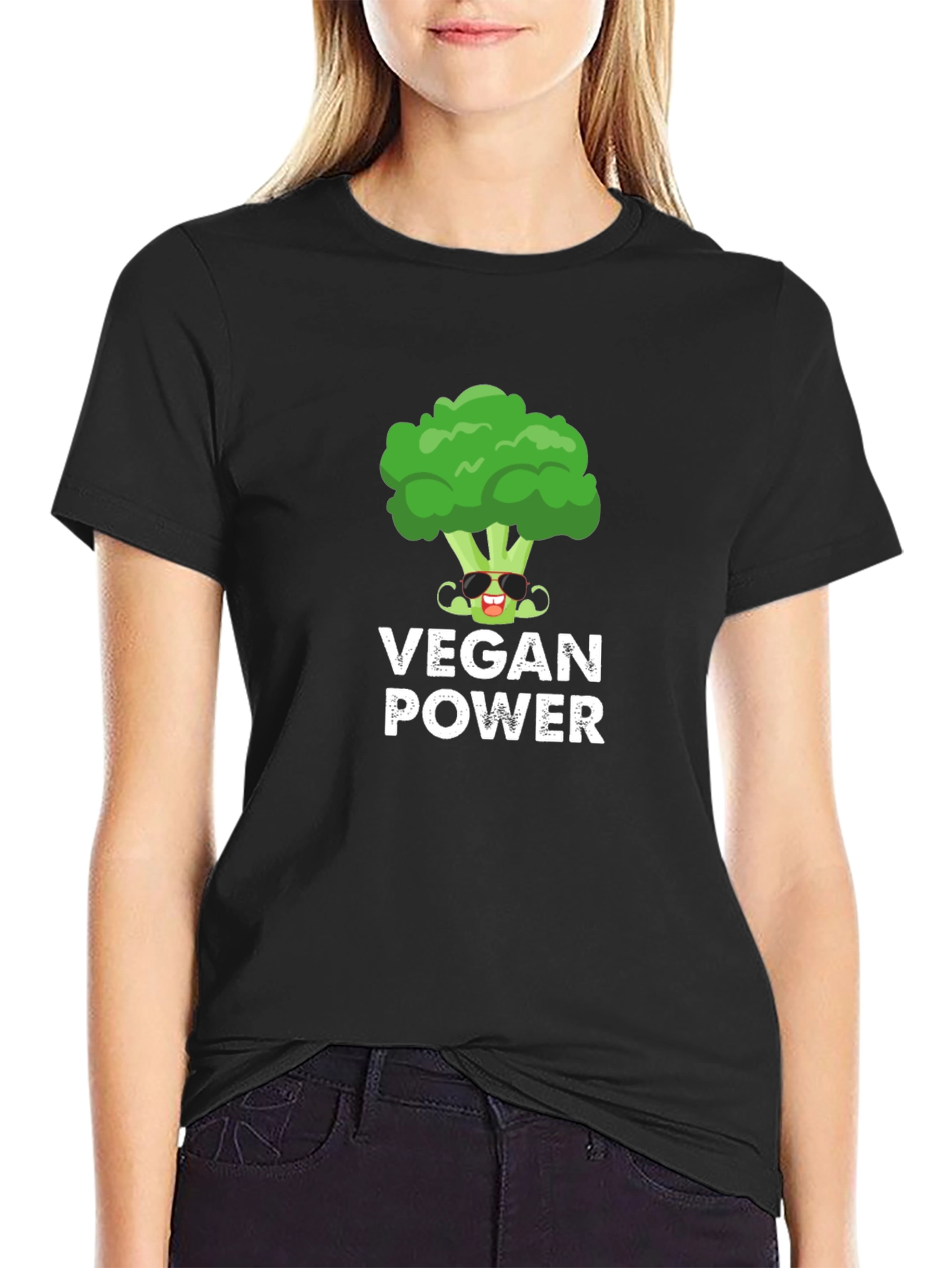 Vegan Power Broccoli Graphic T-Shirt