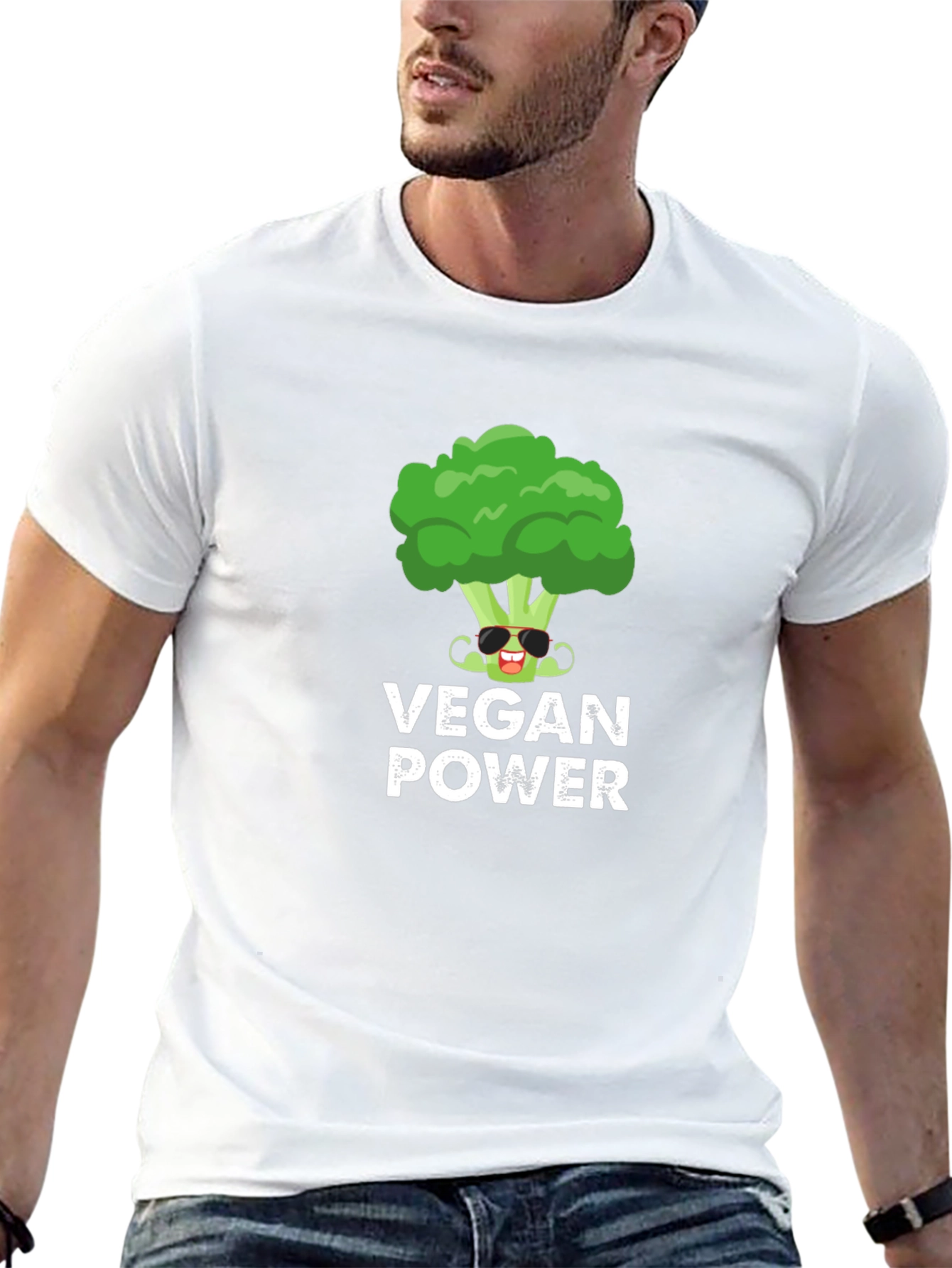 Vegan Power Broccoli Graphic T-Shirt